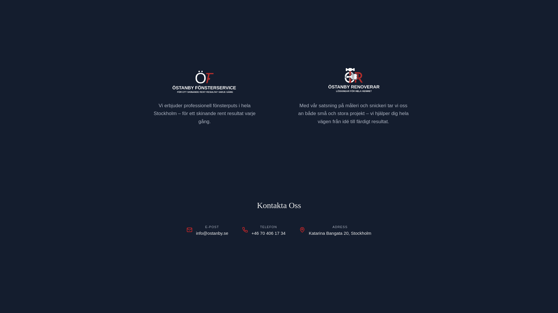 website screenshot of https://ostanby.se