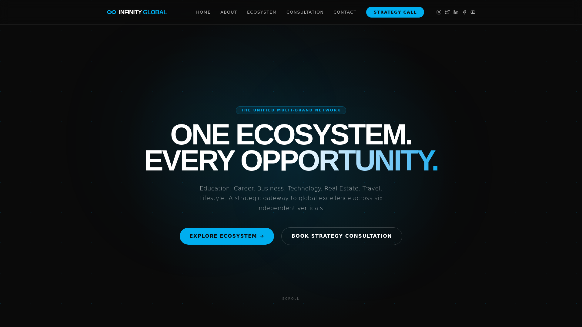 website screenshot of https://infinityglobaladvisory.com/