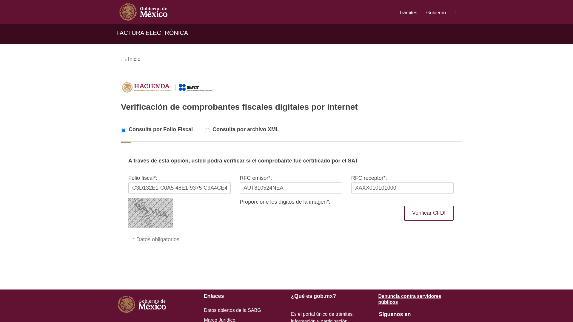 website screenshot of https://verificacfdi.facturaelectronica.satgobmx.cc