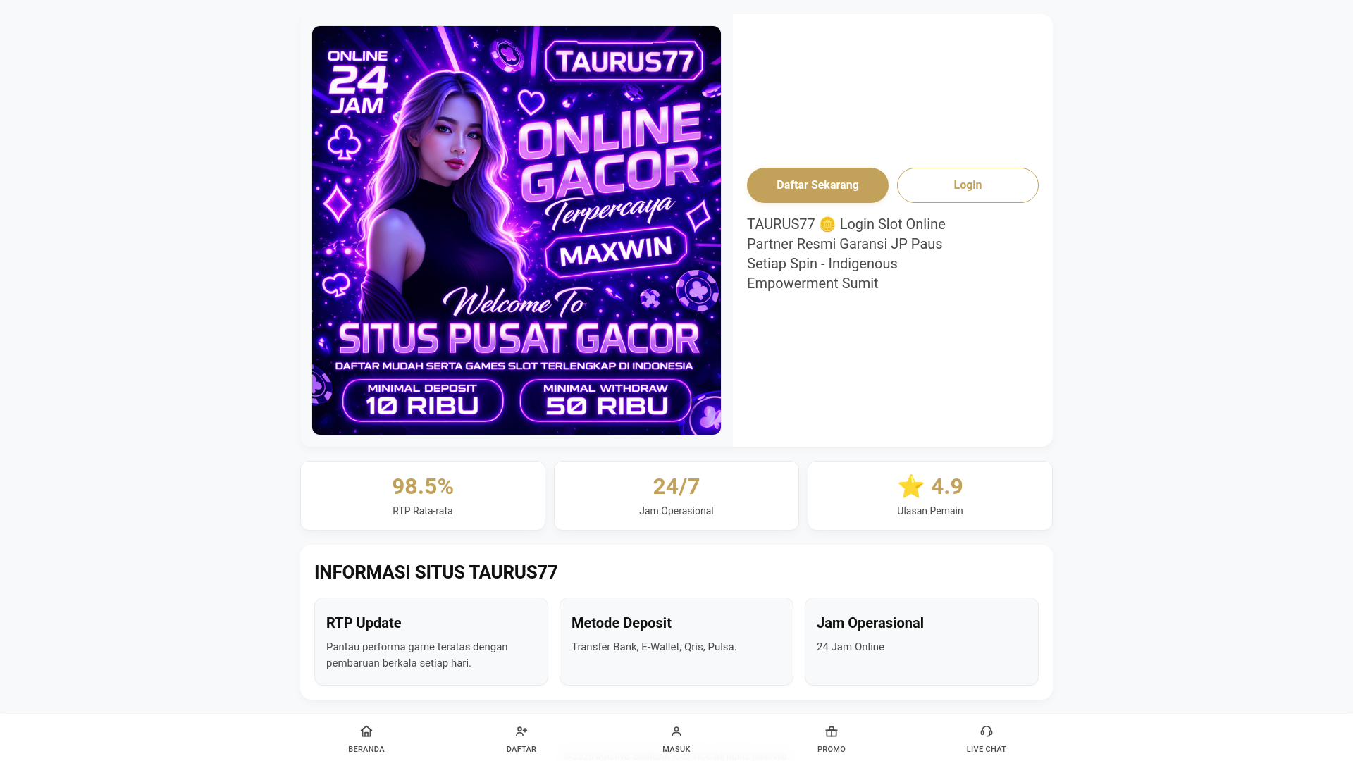 website screenshot of https://taurus77-sumit.pages.dev/