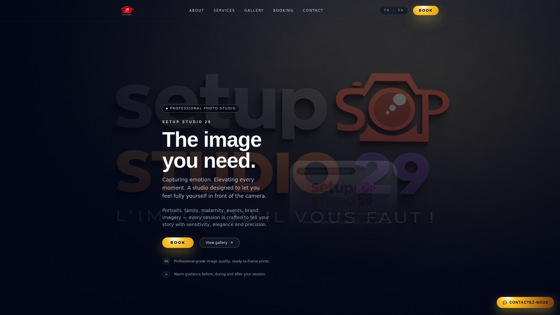 website screenshot of https://setupstudio29.studio