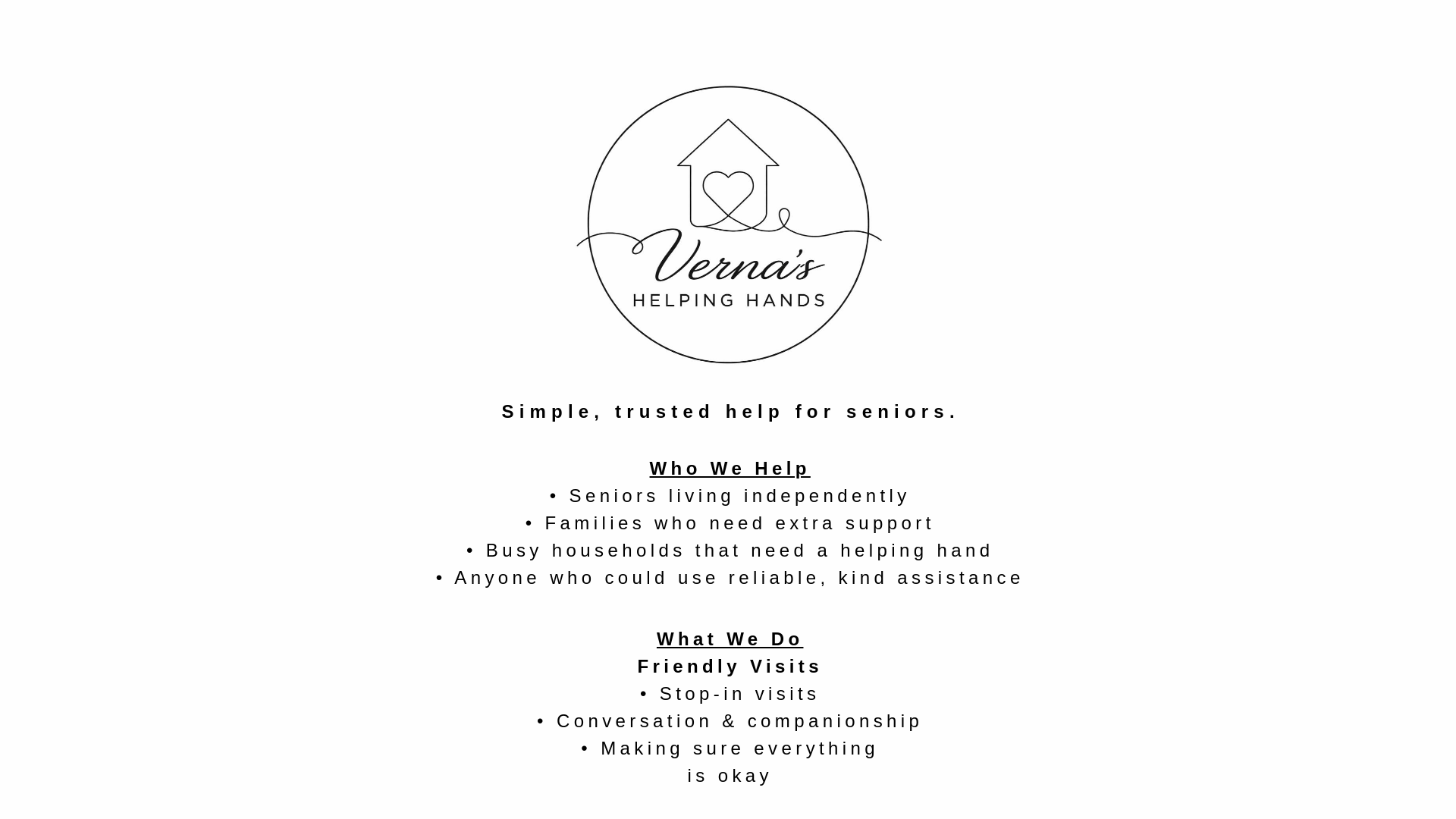 website screenshot of https://vernashelpinghands.com/