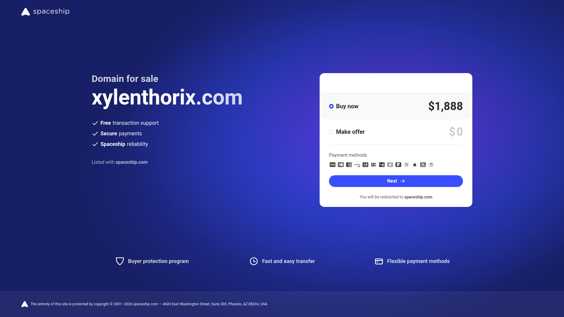 website screenshot of https://xylenthorix.com