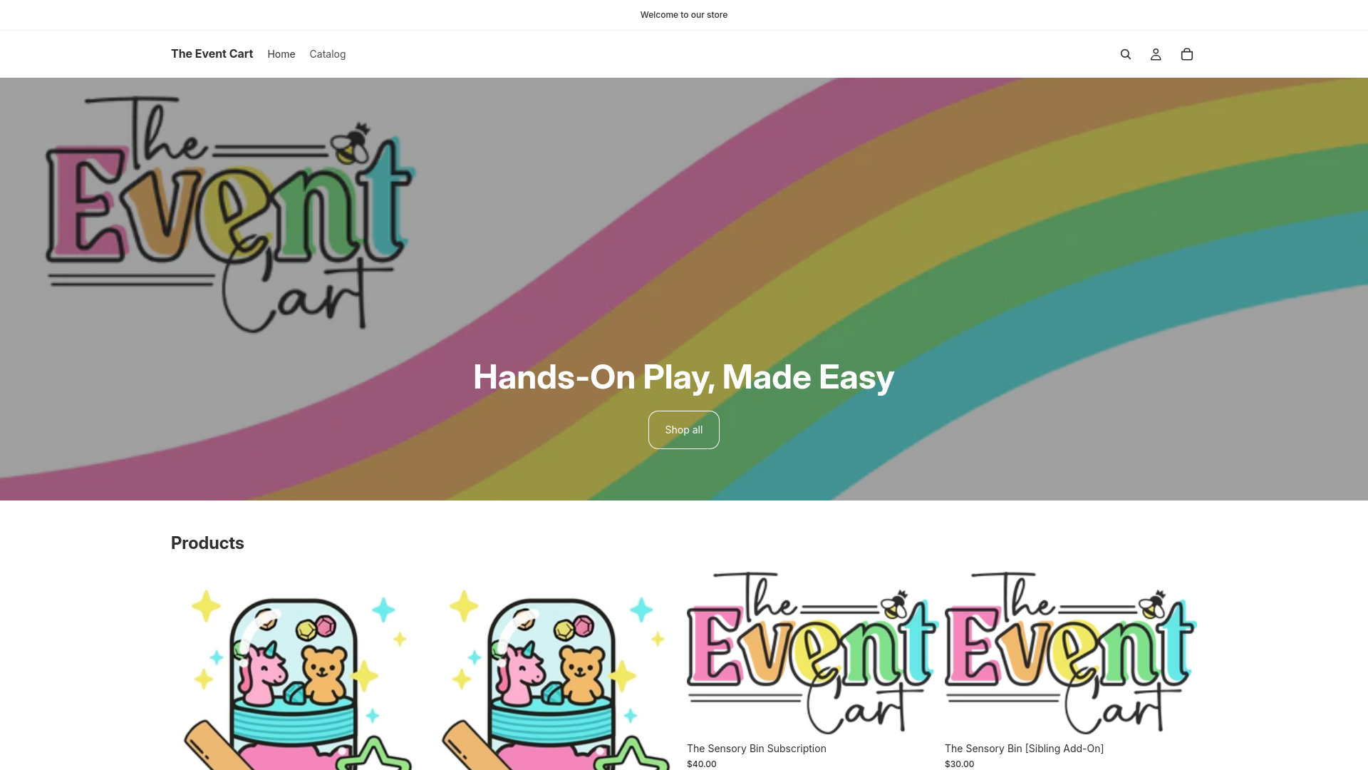 website screenshot of https://theeventcartexperience.com/