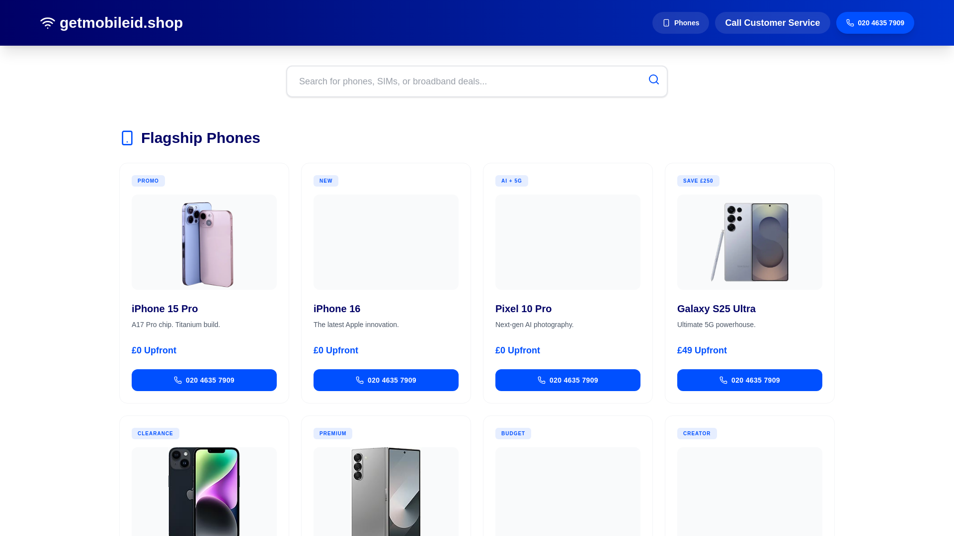 website screenshot of https://getmobileid-shop.pages.dev/
