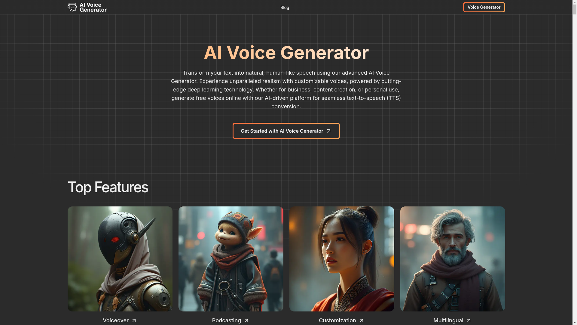 website screenshot of https://ai-voicegenerator-net.pages.dev/