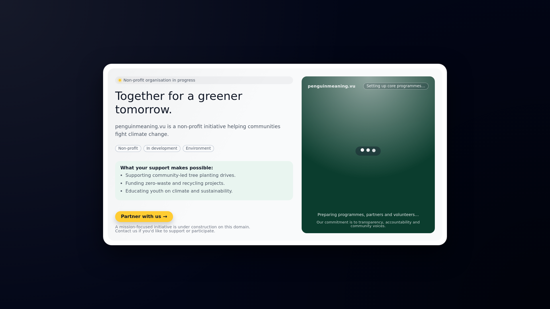 website screenshot of https://penguinmeaning.vu/
