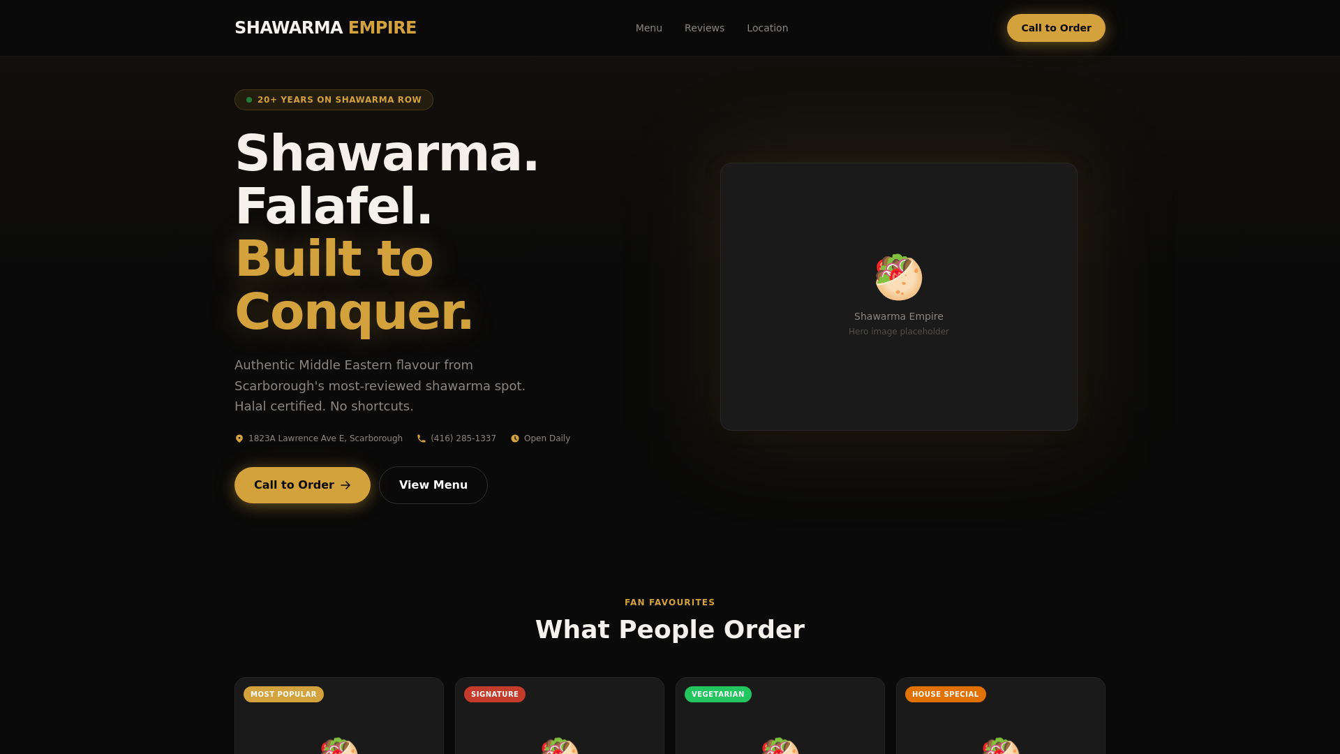 website screenshot of https://shawarma-empire-mockup.pages.dev/