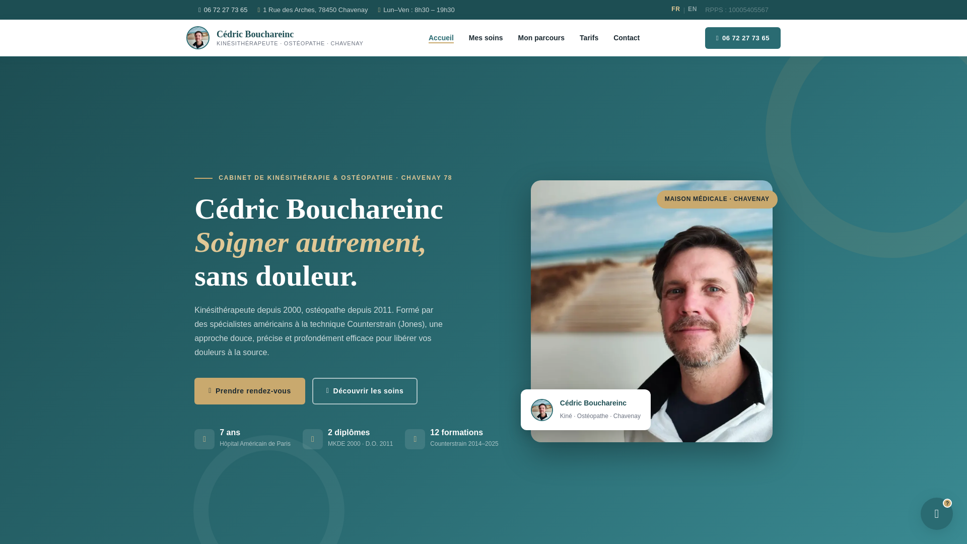 website screenshot of https://bouchareinc-kine.fr/
