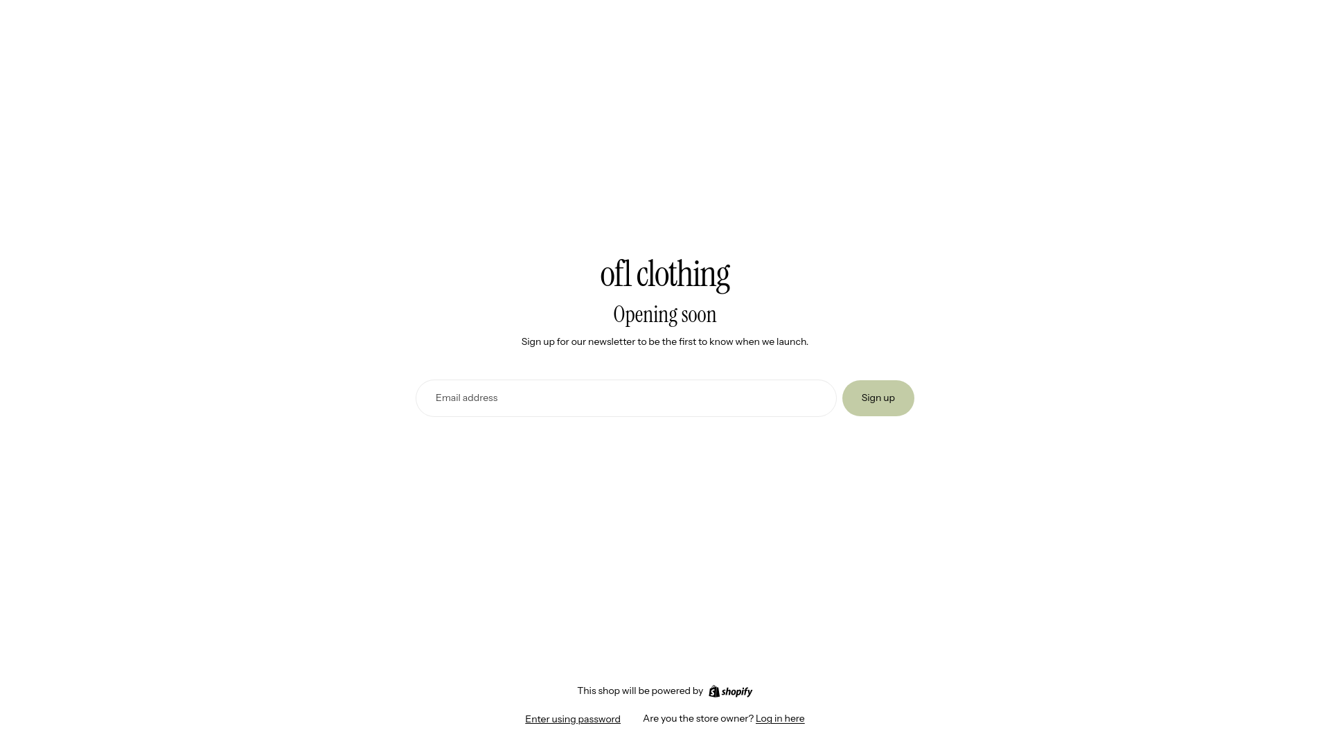 website screenshot of https://of1clothing.com/