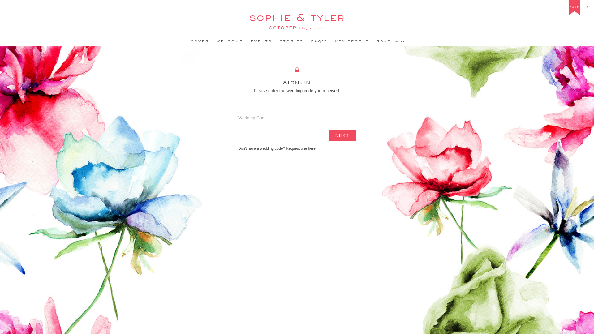 website screenshot of https://sophieandtyler2026.com/