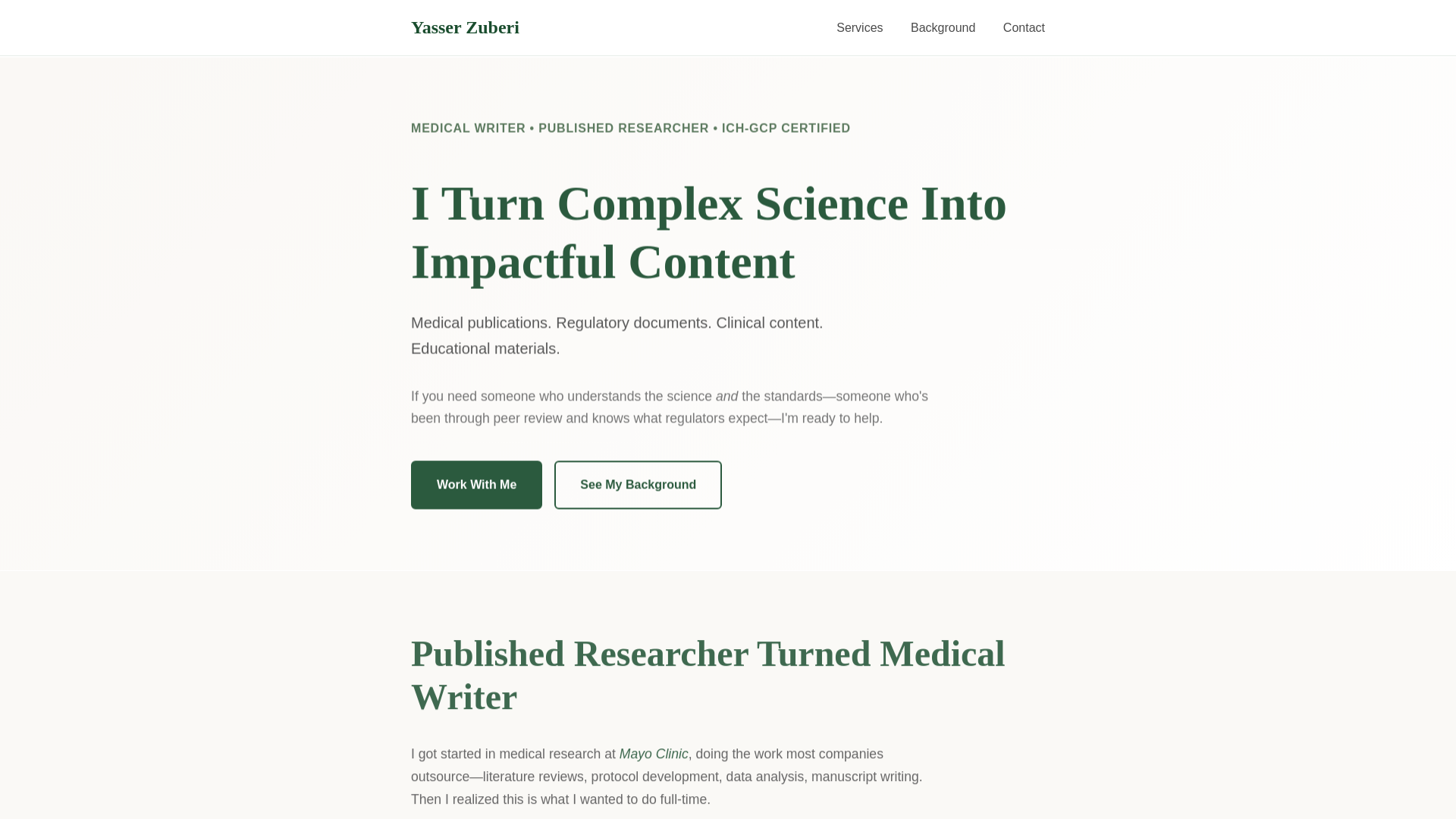 website screenshot of https://medwriter-yz.pages.dev/