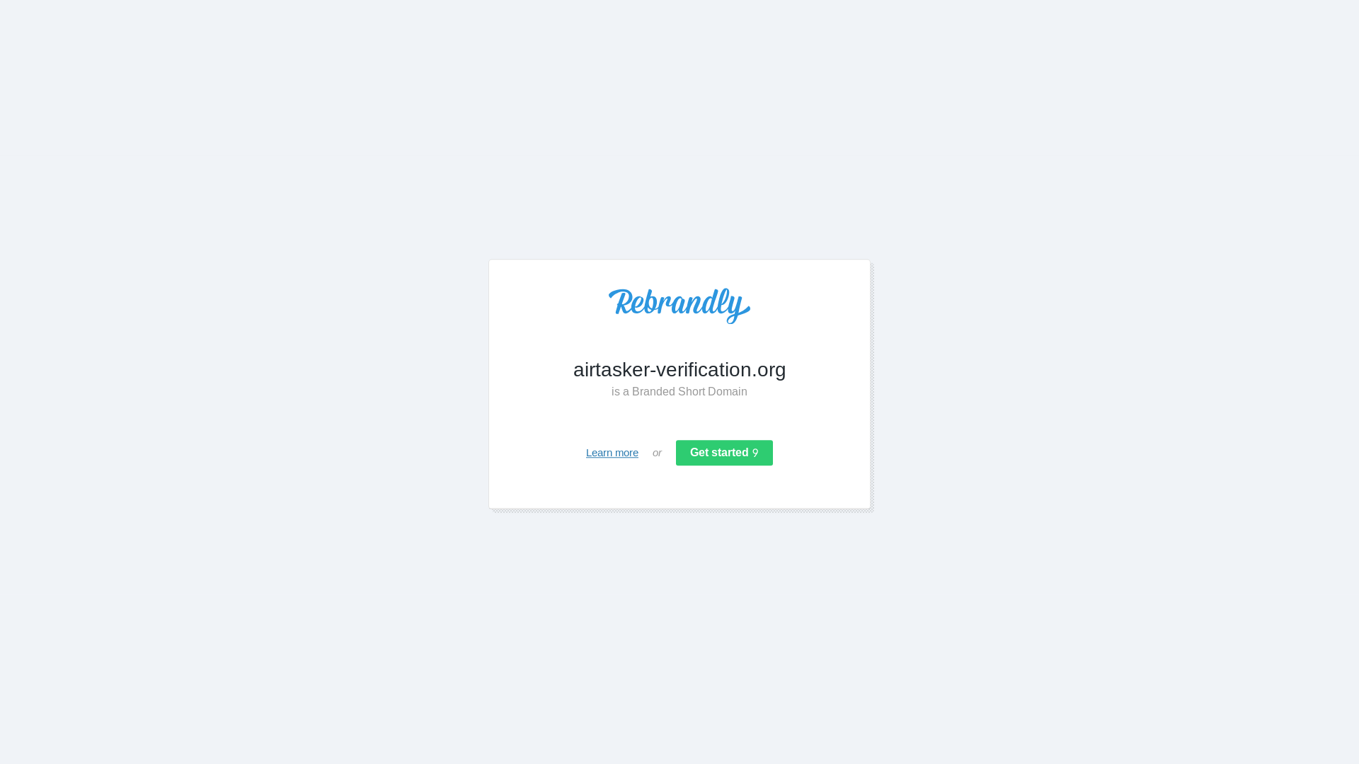 website screenshot of https://airtasker-verification.org/
