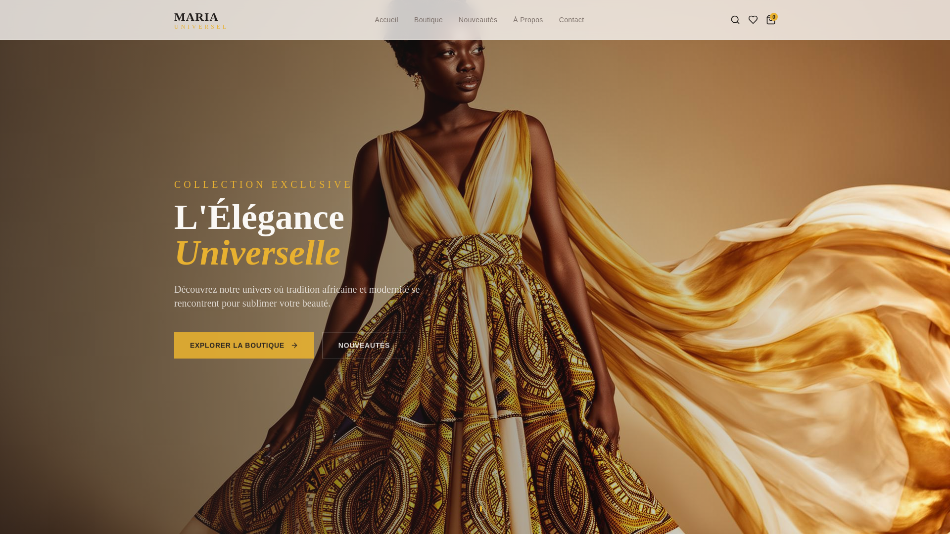 website screenshot of https://mariauniversel.com/