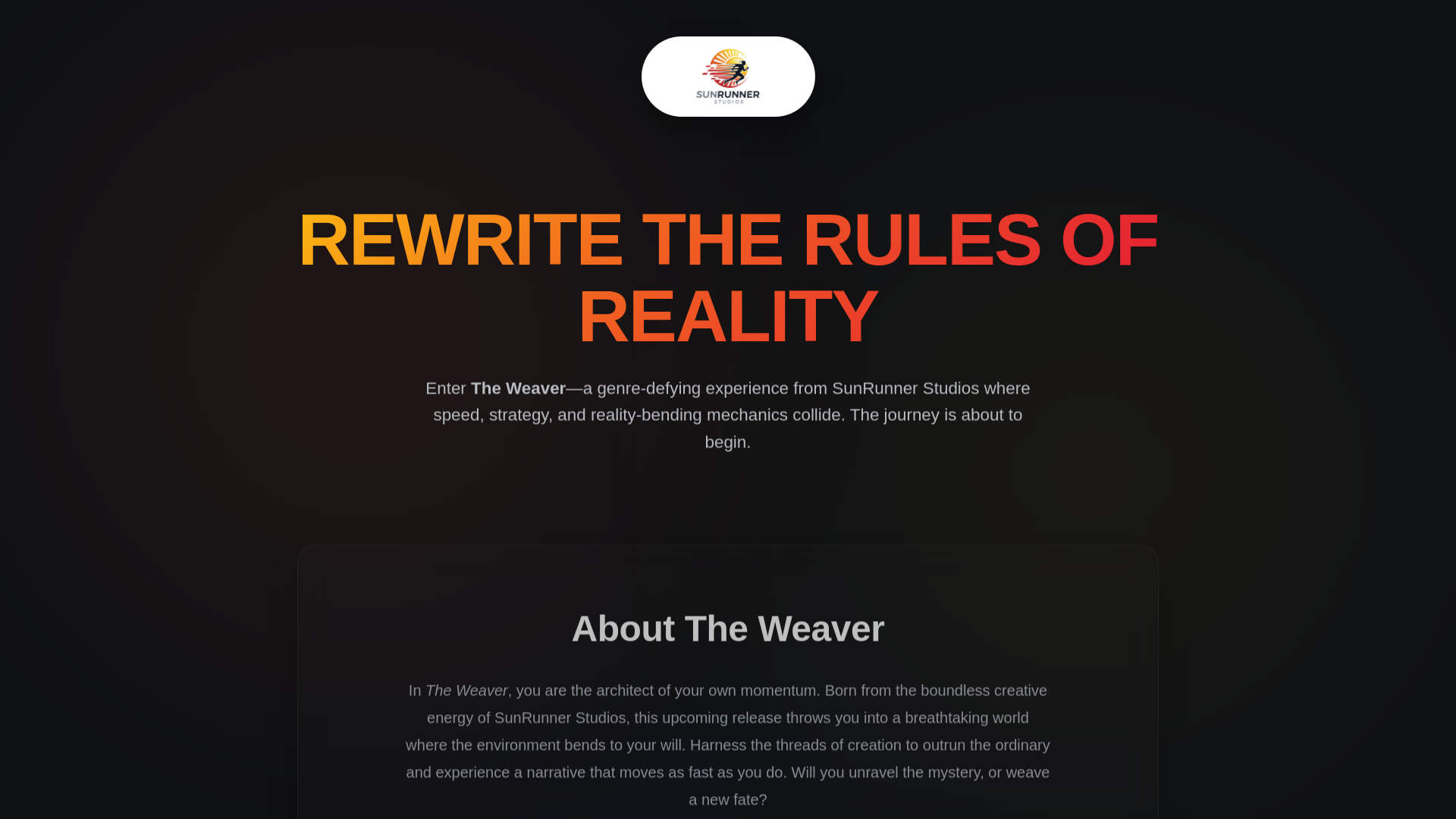 website screenshot of https://sunrunner-studios.pages.dev/