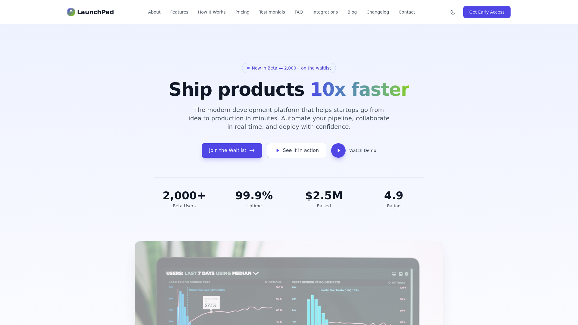 website screenshot of https://launchpad-colorlib.pages.dev/