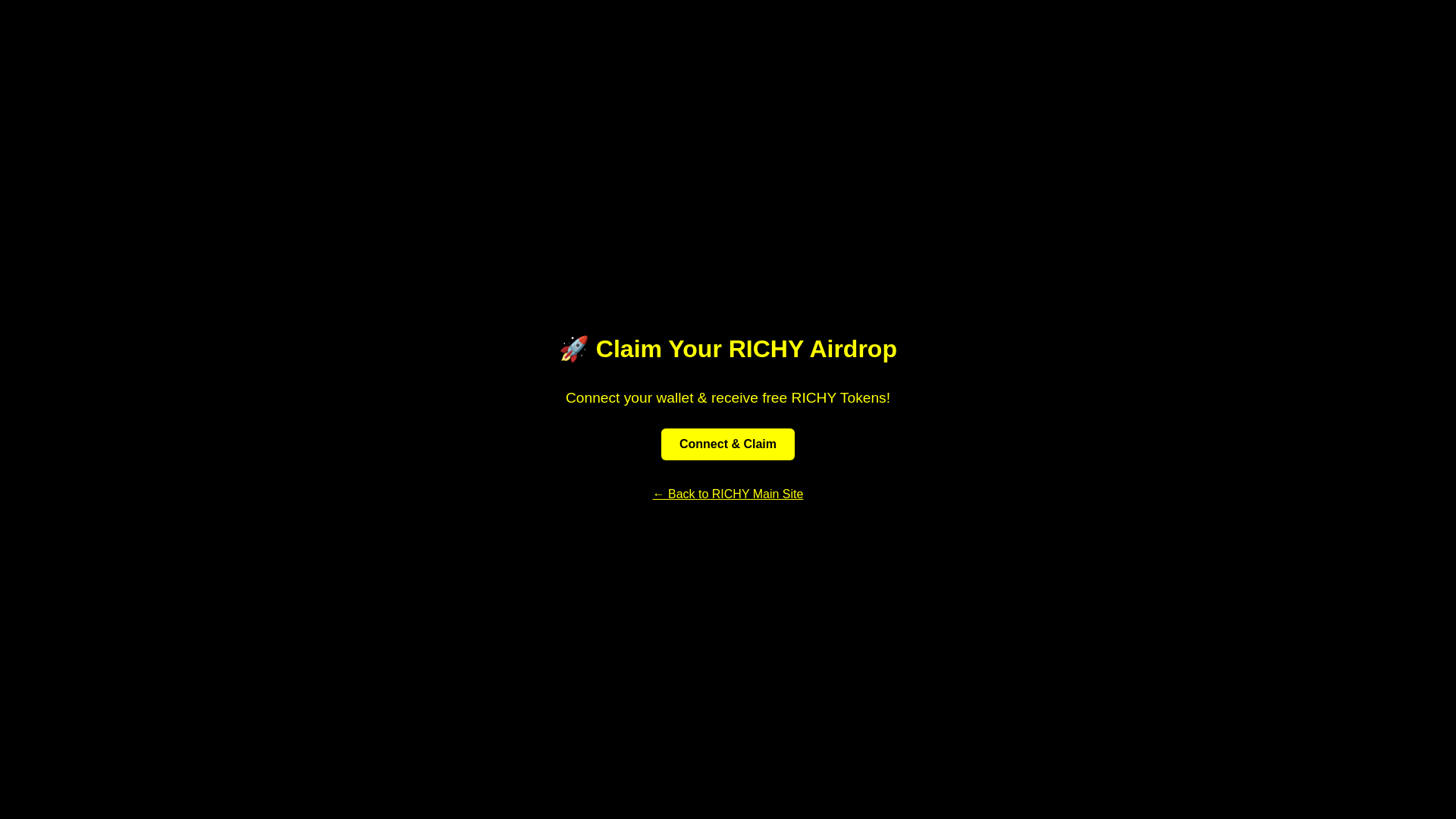 website screenshot of https://richyairdrop.pages.dev/