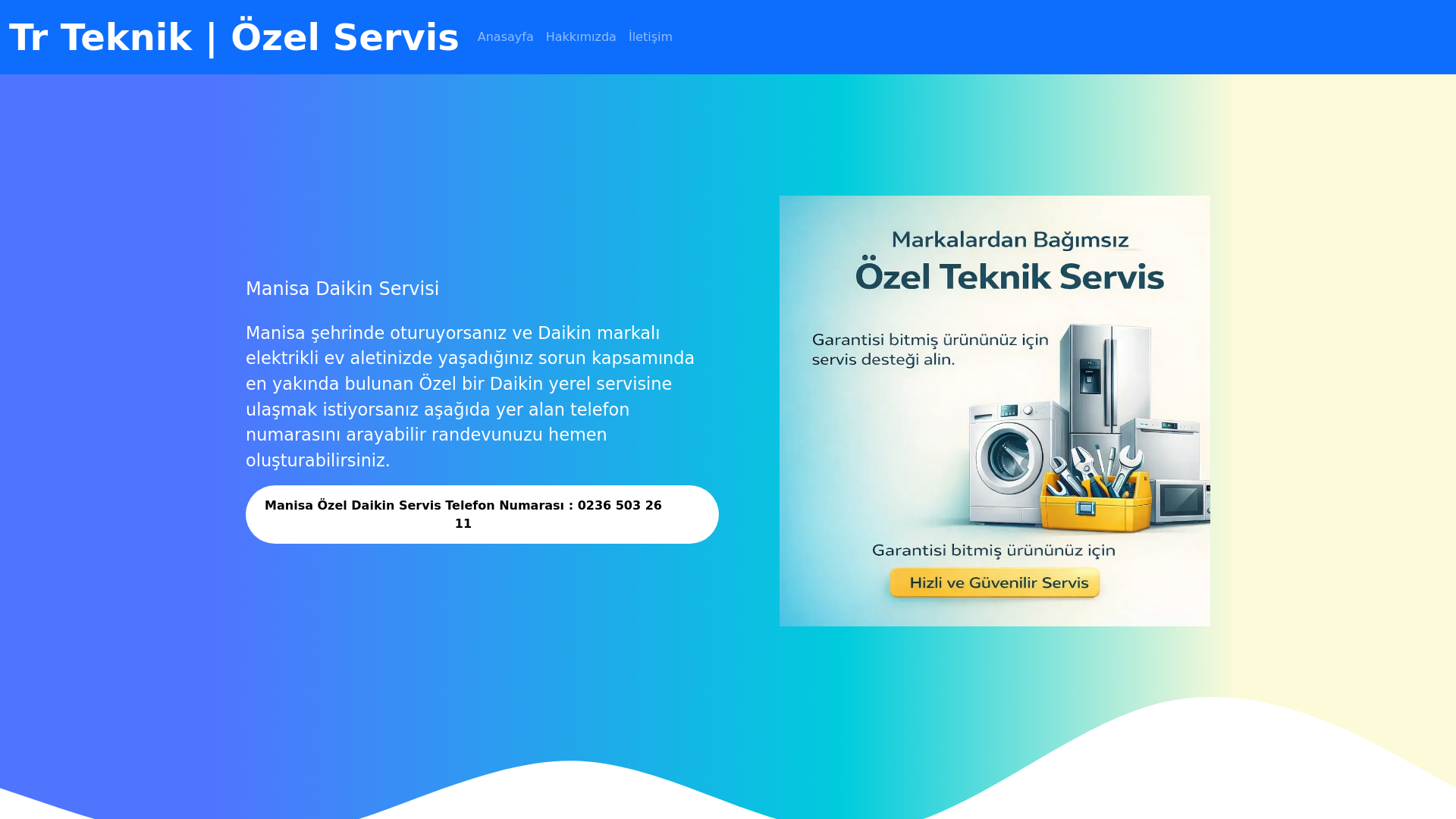 website screenshot of https://manisadaikinozelservis.com.tr/