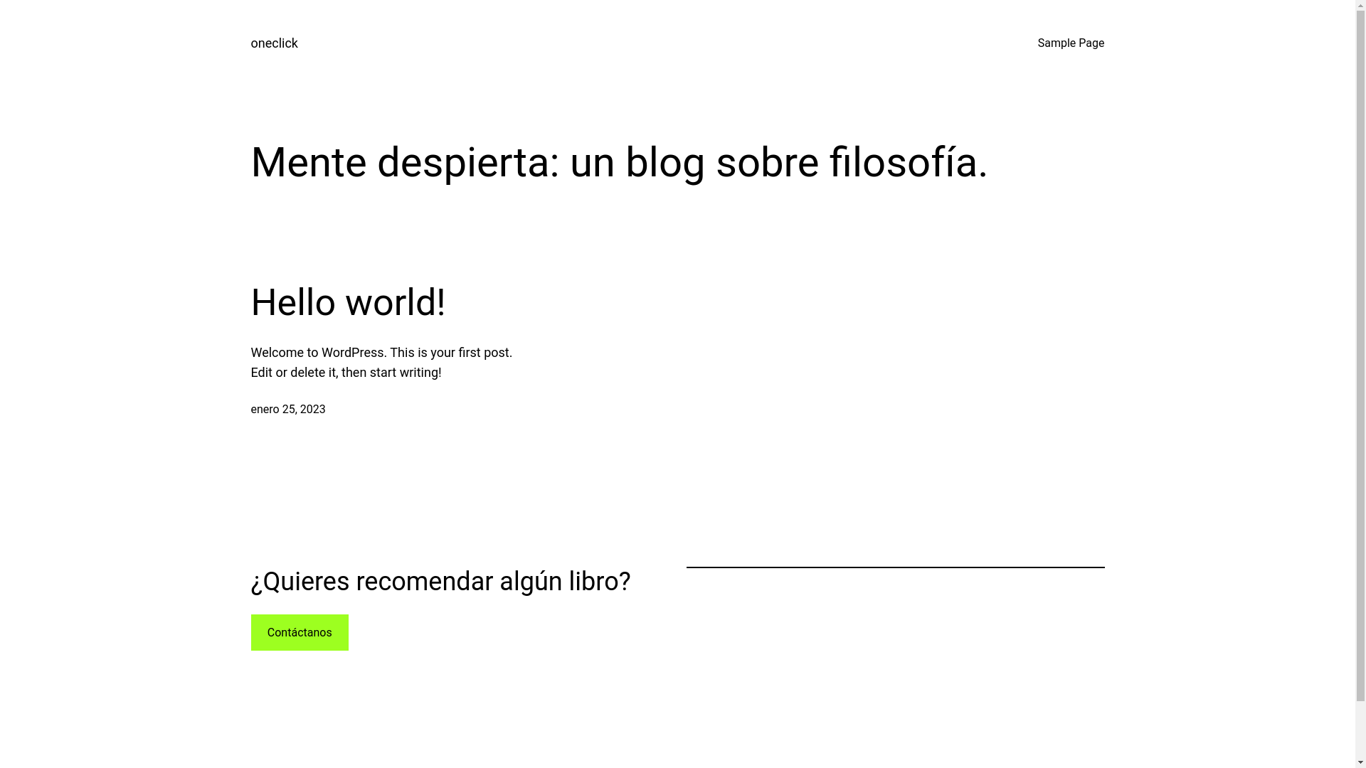 website screenshot of https://oneclick1.es/