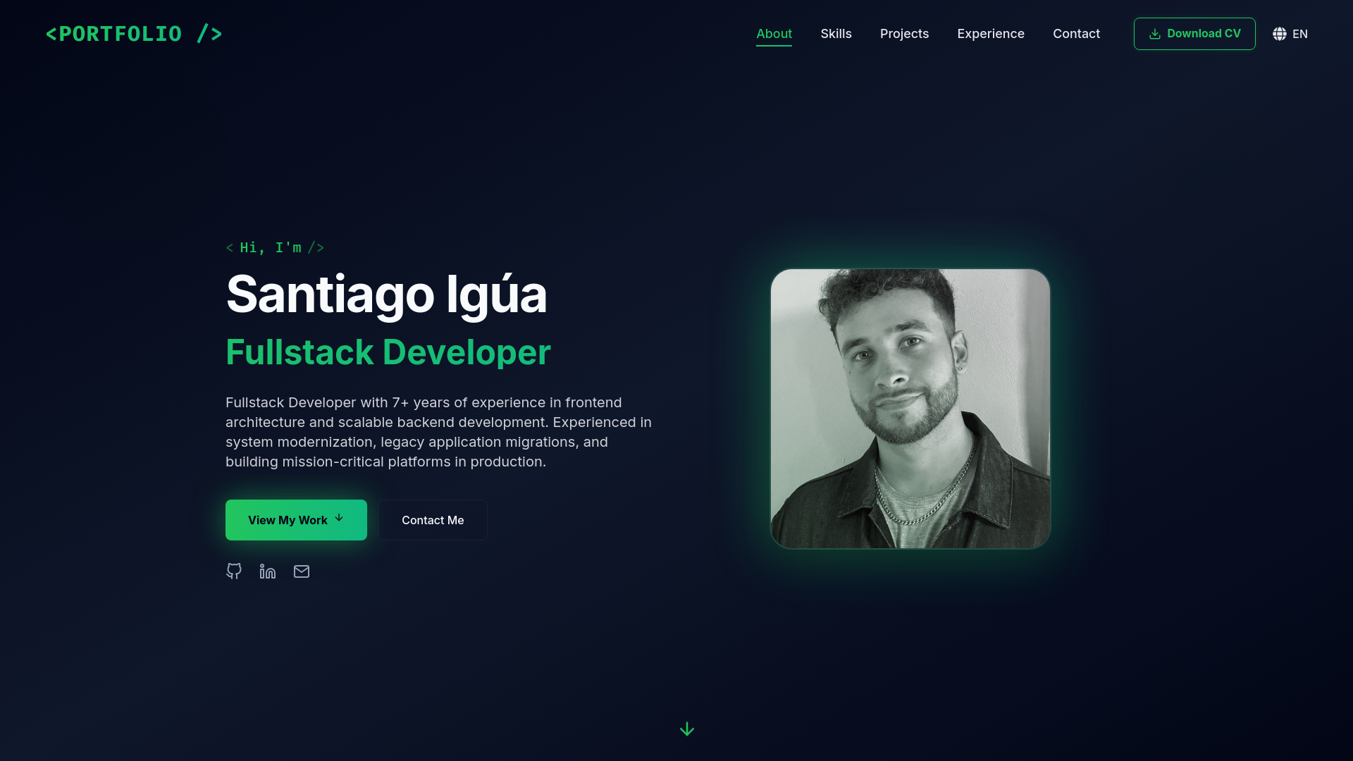 website screenshot of https://santiagoigua.online/