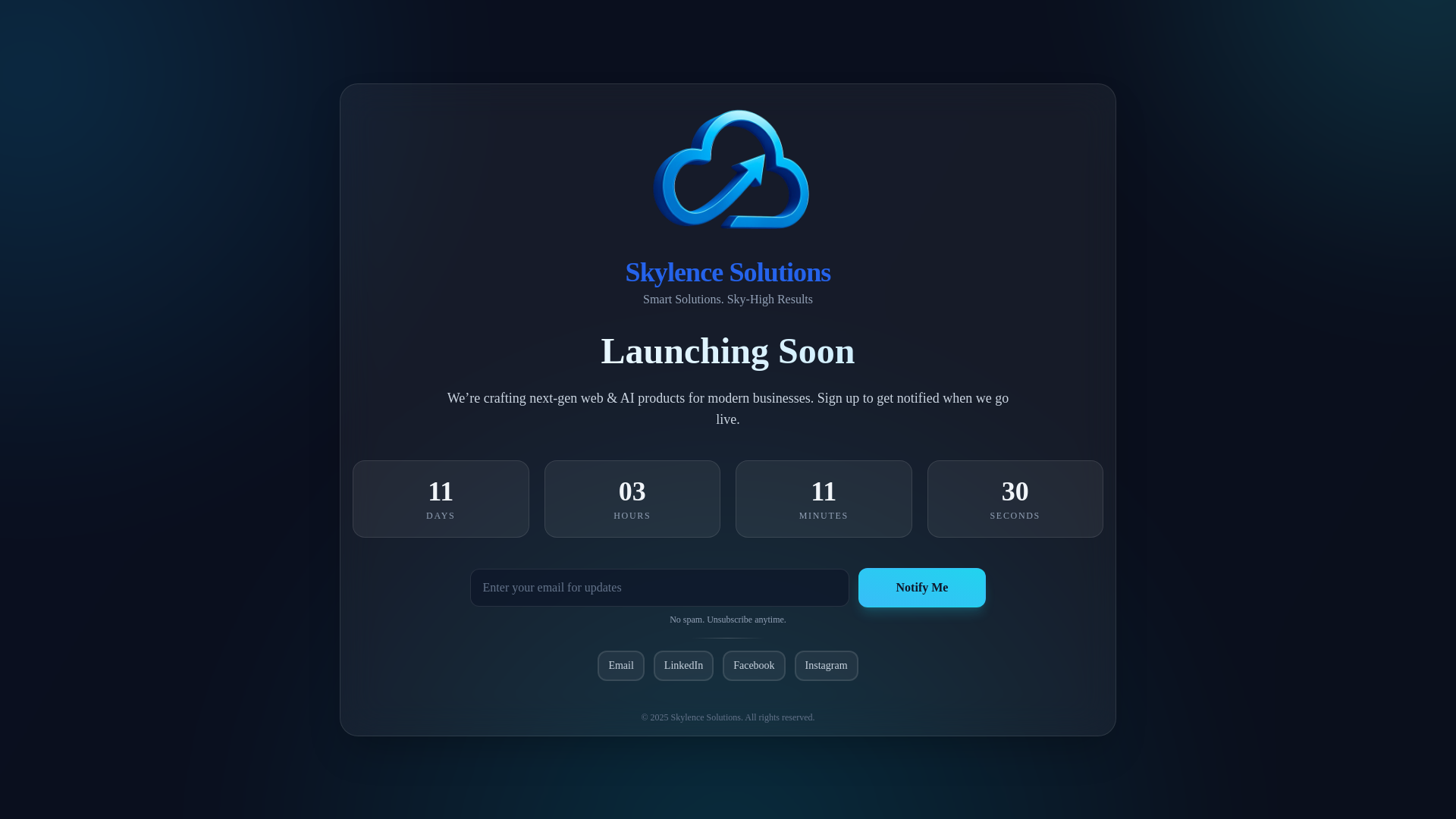 website screenshot of https://skylencesolutions-web.pages.dev/