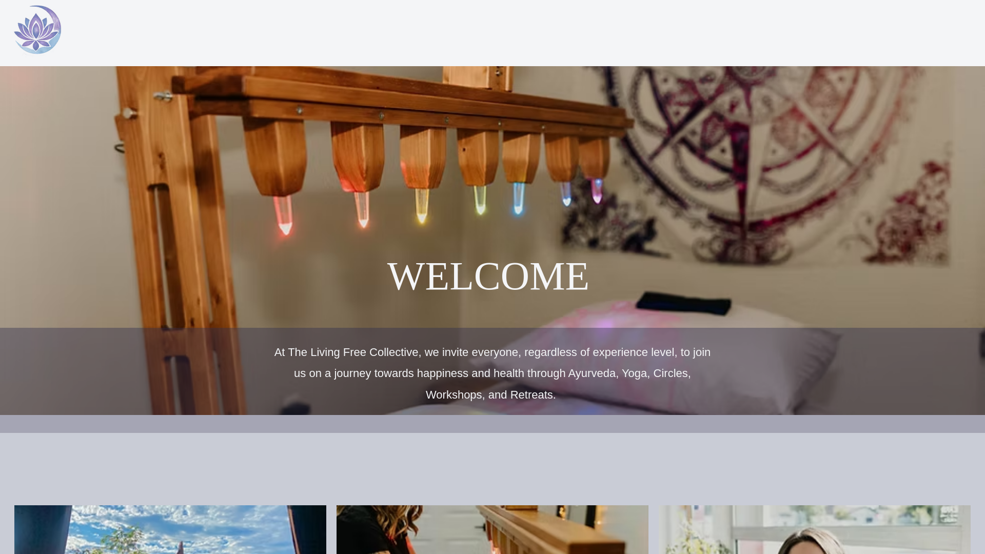 website screenshot of https://thelivingfreecollective.ca