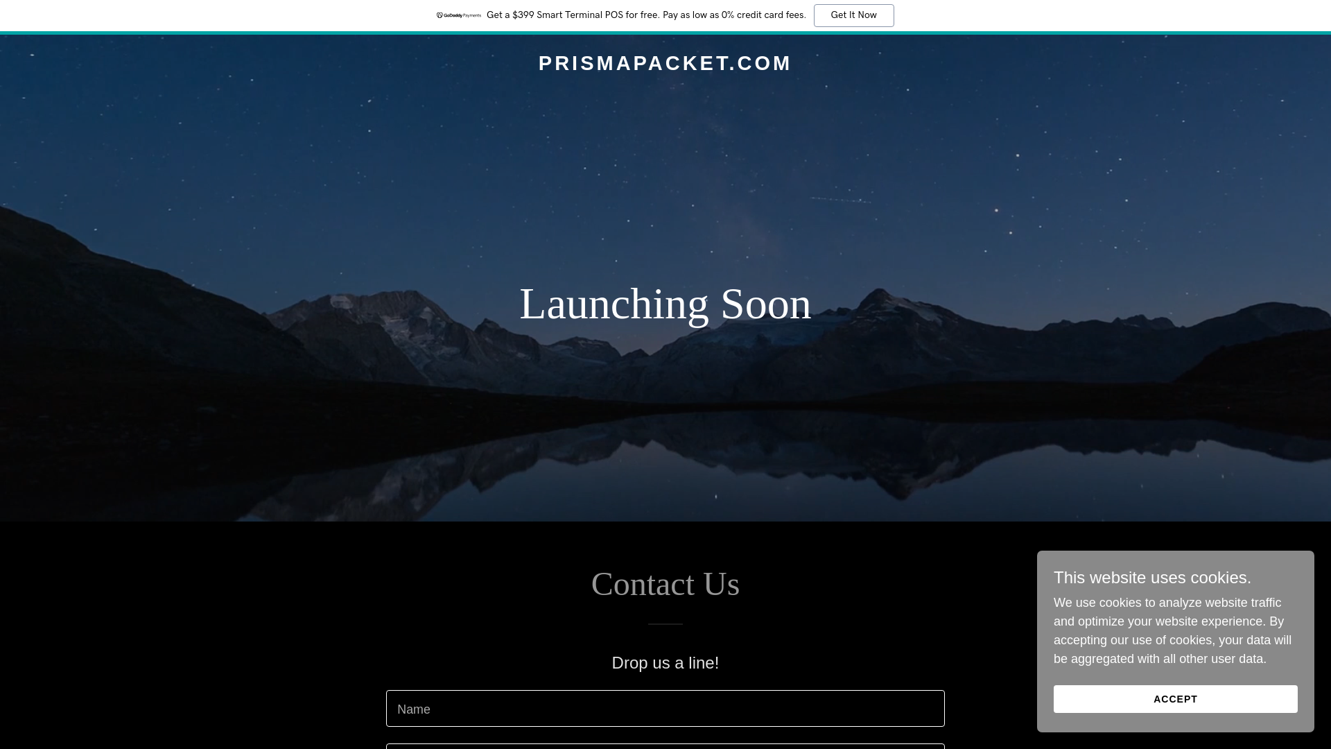website screenshot of https://prismapacket.com/
