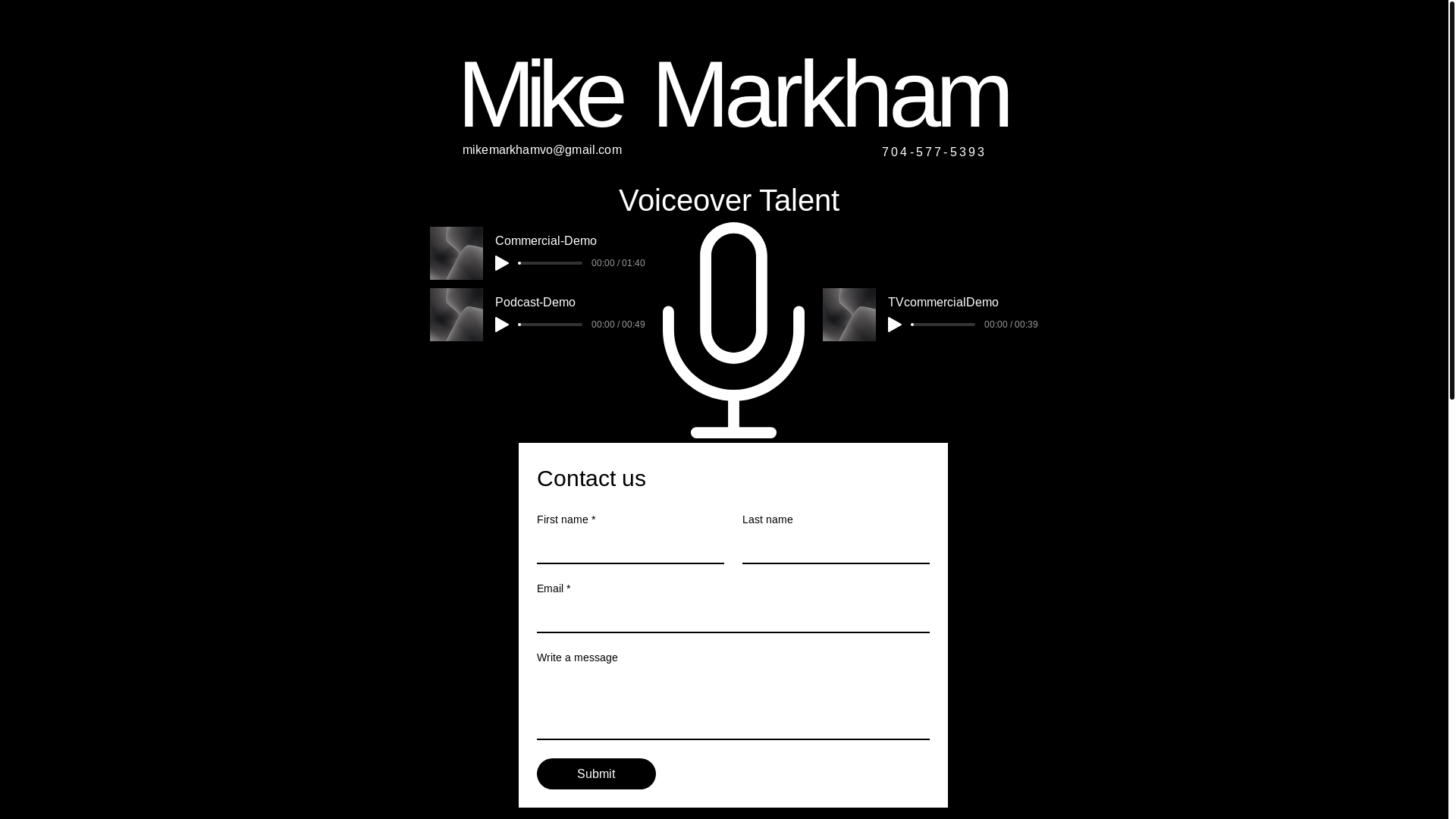 website screenshot of https://mikemarkhamvo.com/