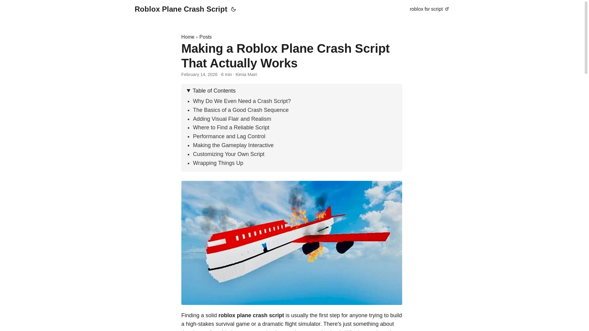 website screenshot of https://roblox-plane-crash-script.pages.dev/