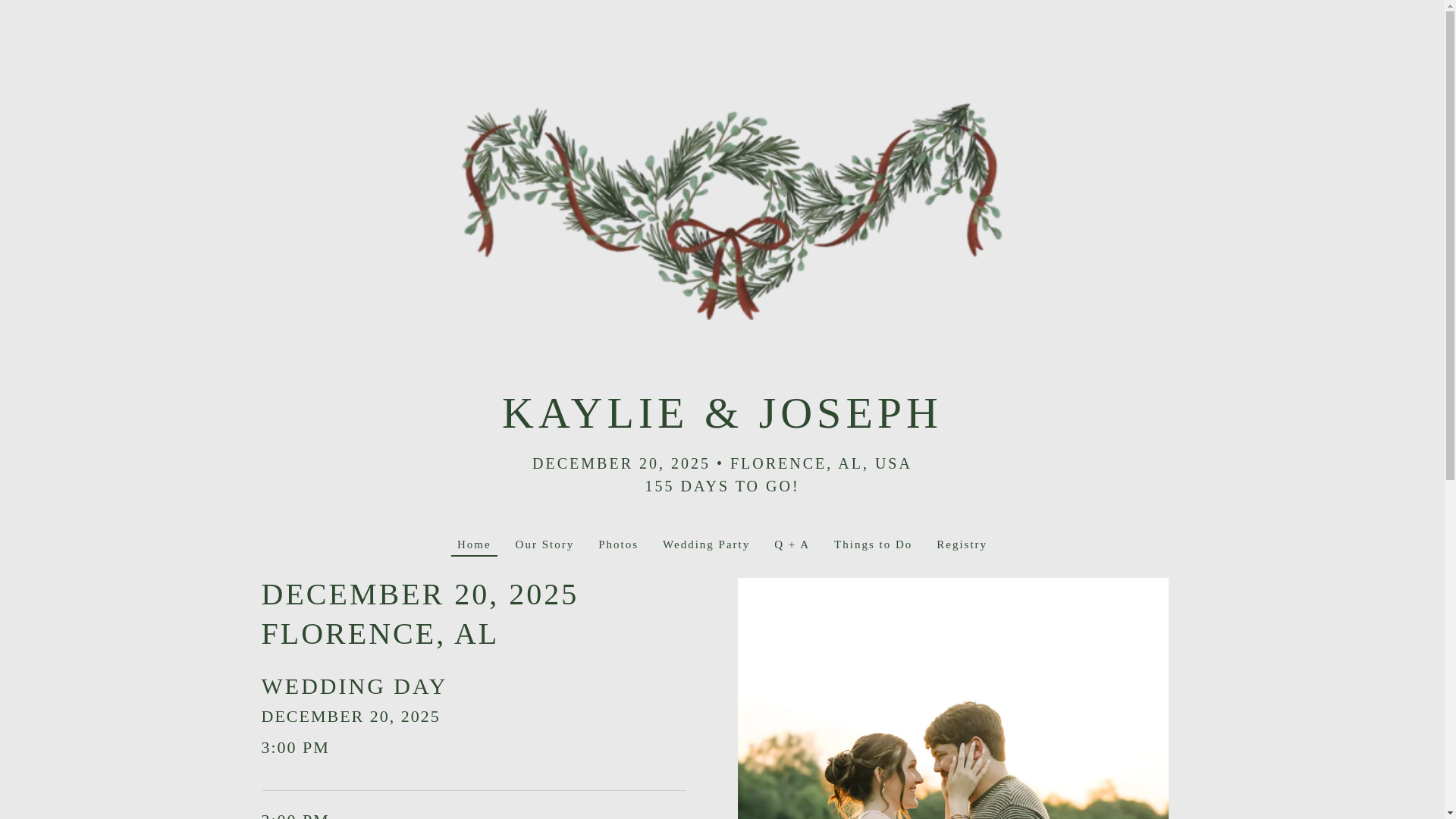 website screenshot of https://kaylieandjosephgetmarried.com/
