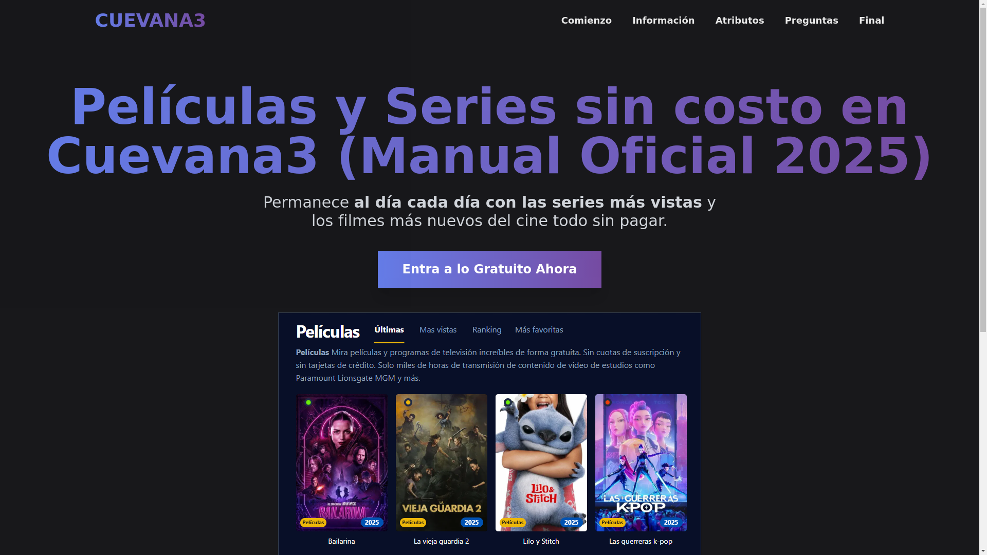 website screenshot of https://cuevana3-f1q1.pages.dev/