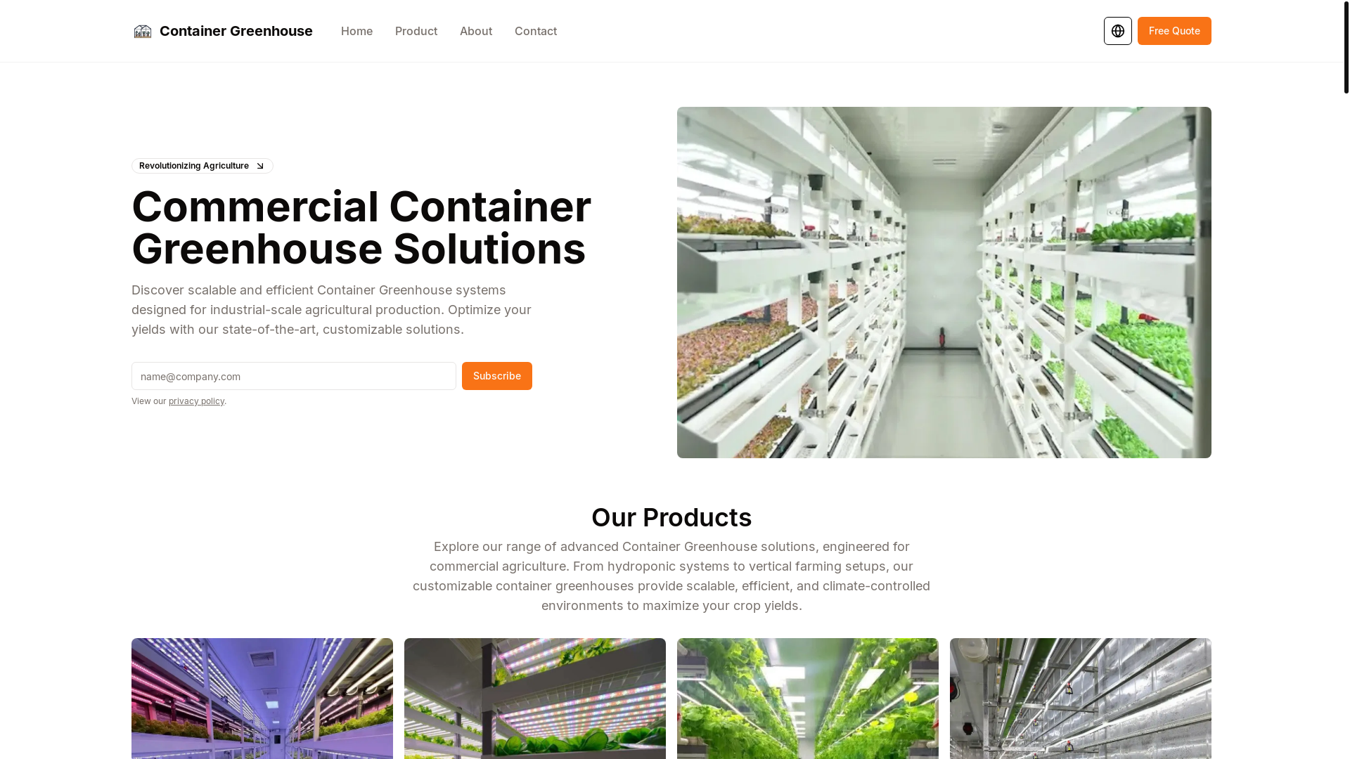 website screenshot of https://container-greenhouse.pages.dev/