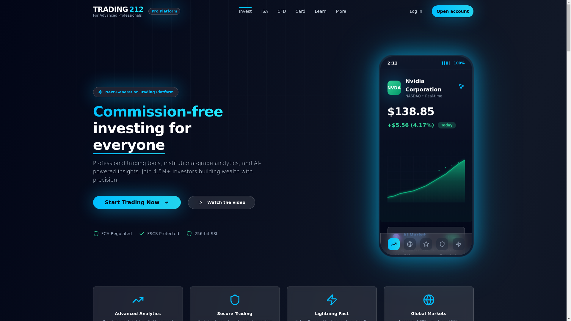 website screenshot of https://advanced212pro.com/