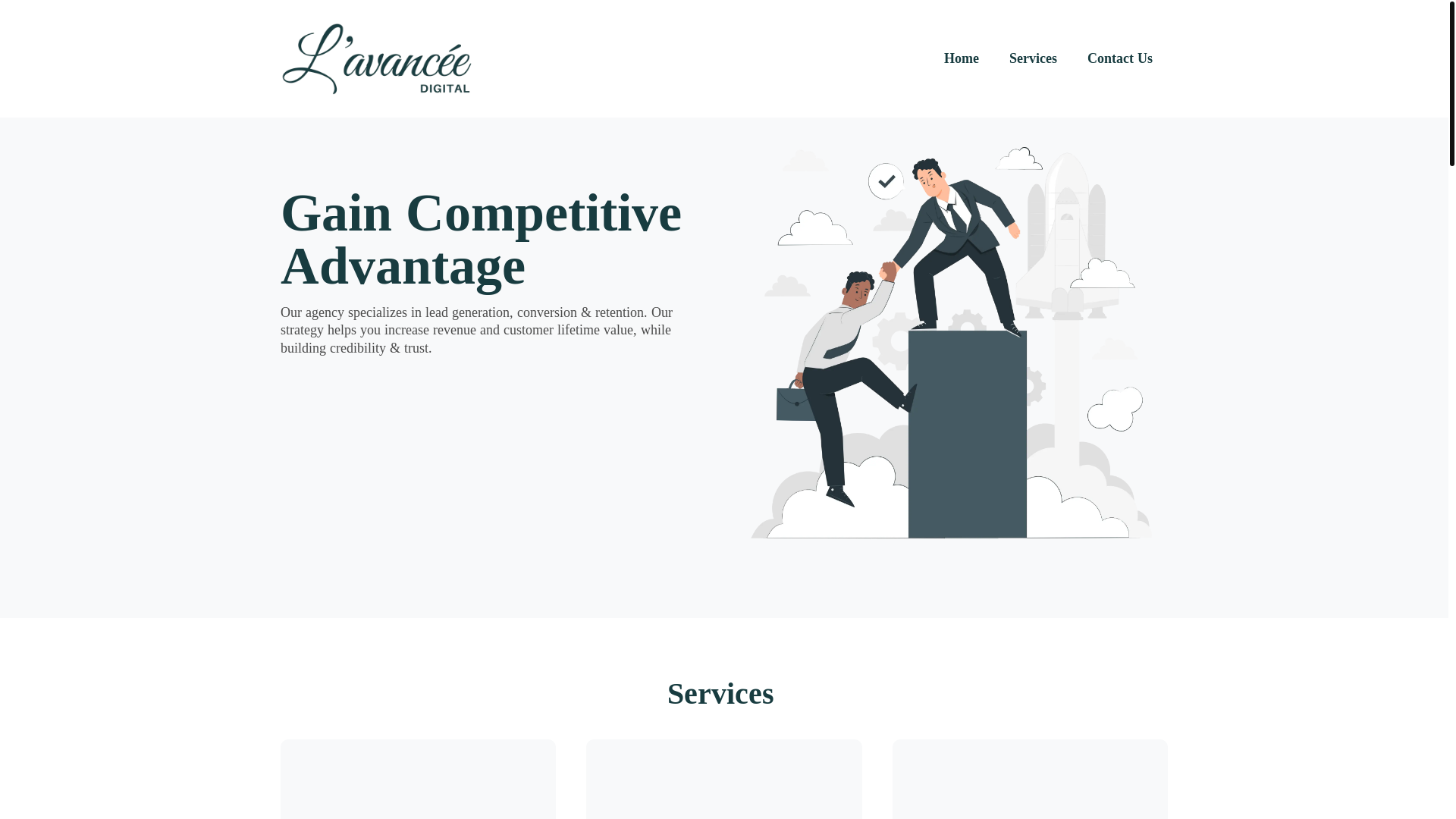 website screenshot of https://thelavanceedigital.com/