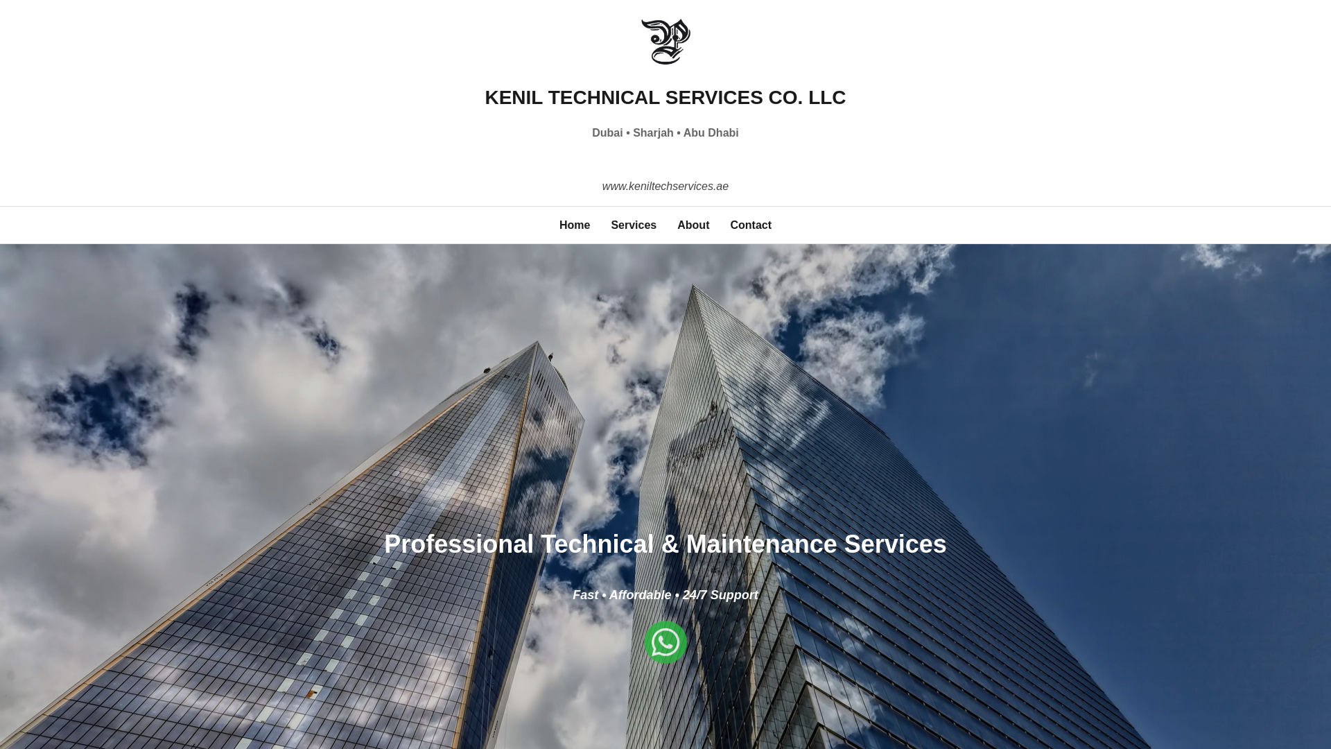 website screenshot of https://keniltechservices.ae