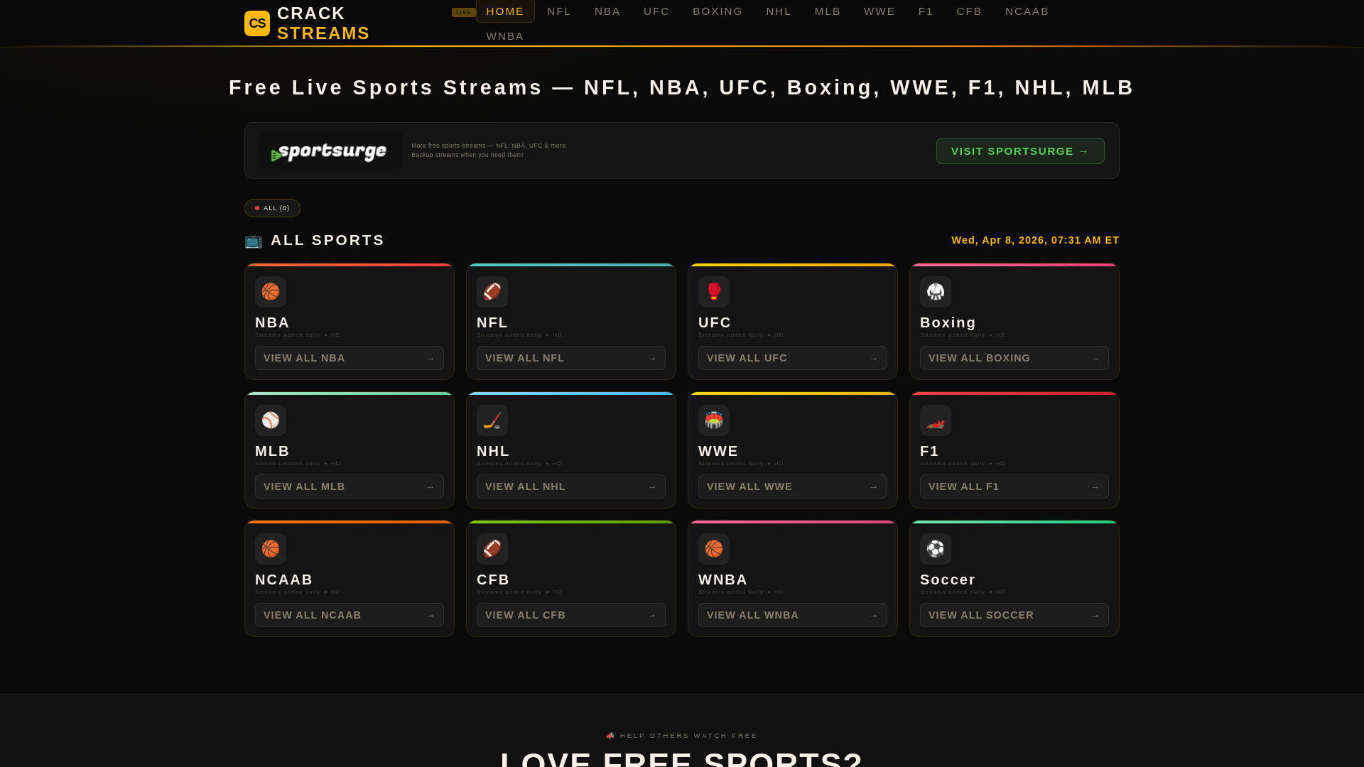 website screenshot of https://ccrackstreams.sbs