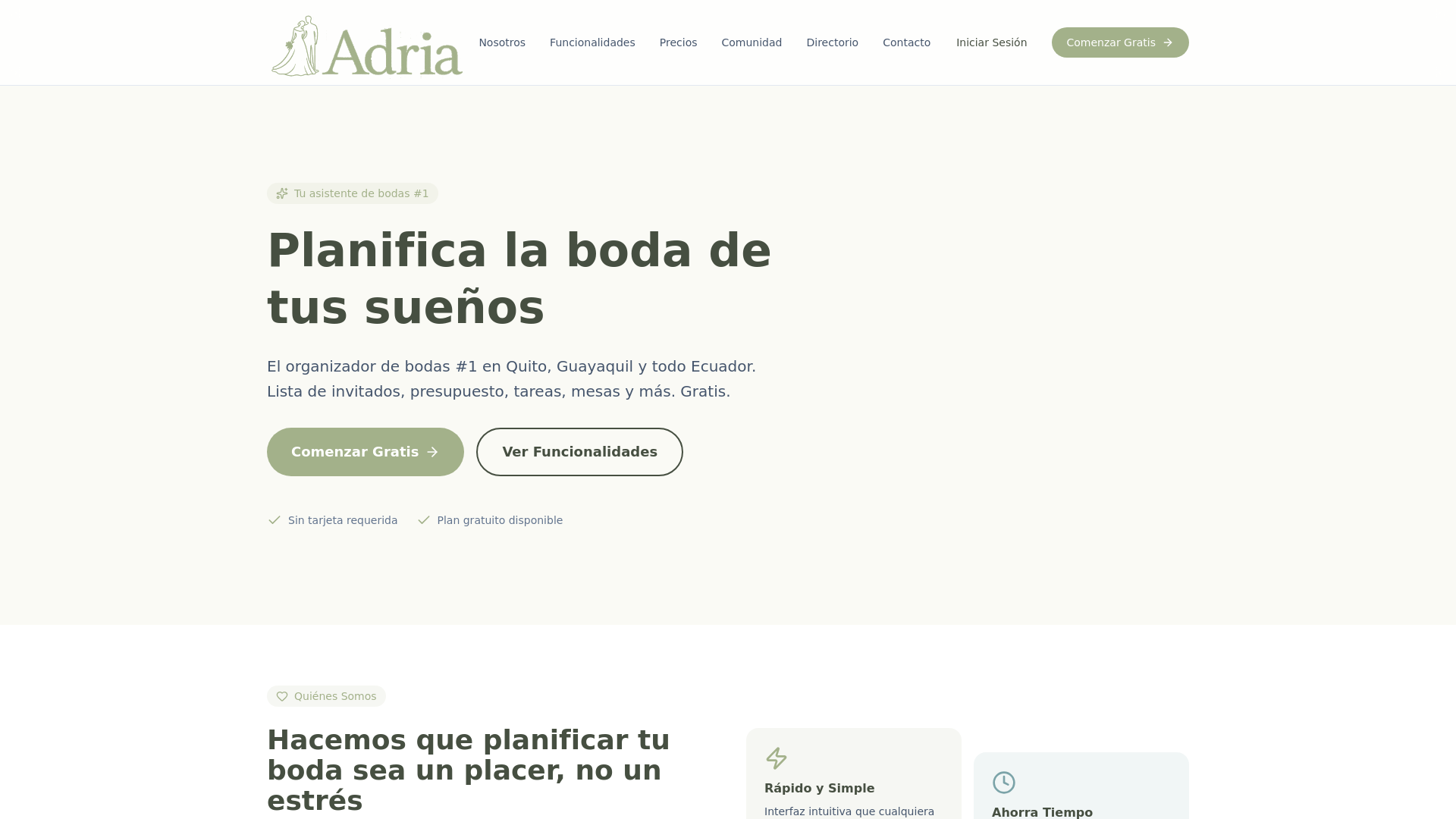 website screenshot of https://adriawedplanner.pages.dev/