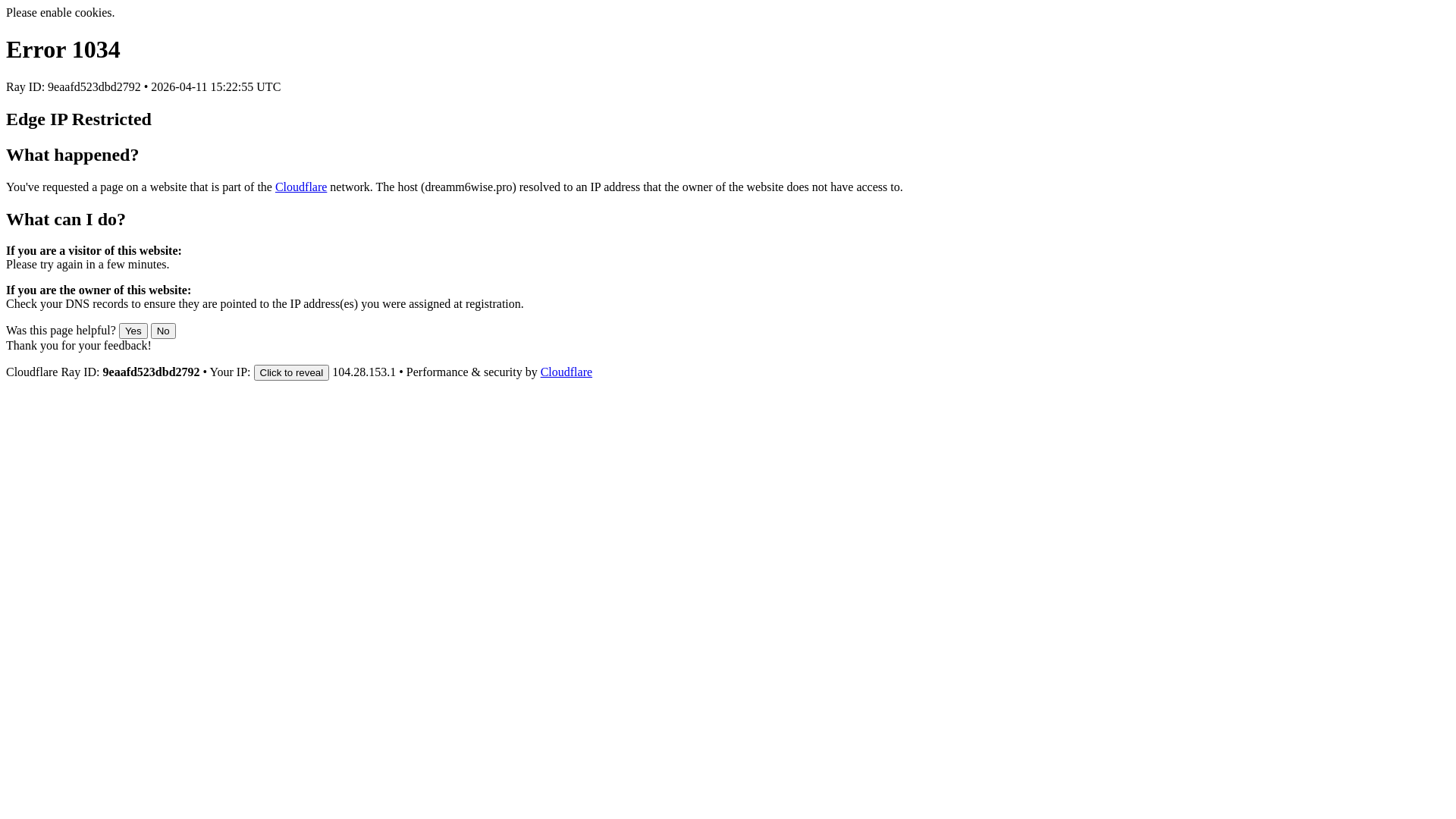 website screenshot of https://dreamm6wise.pro