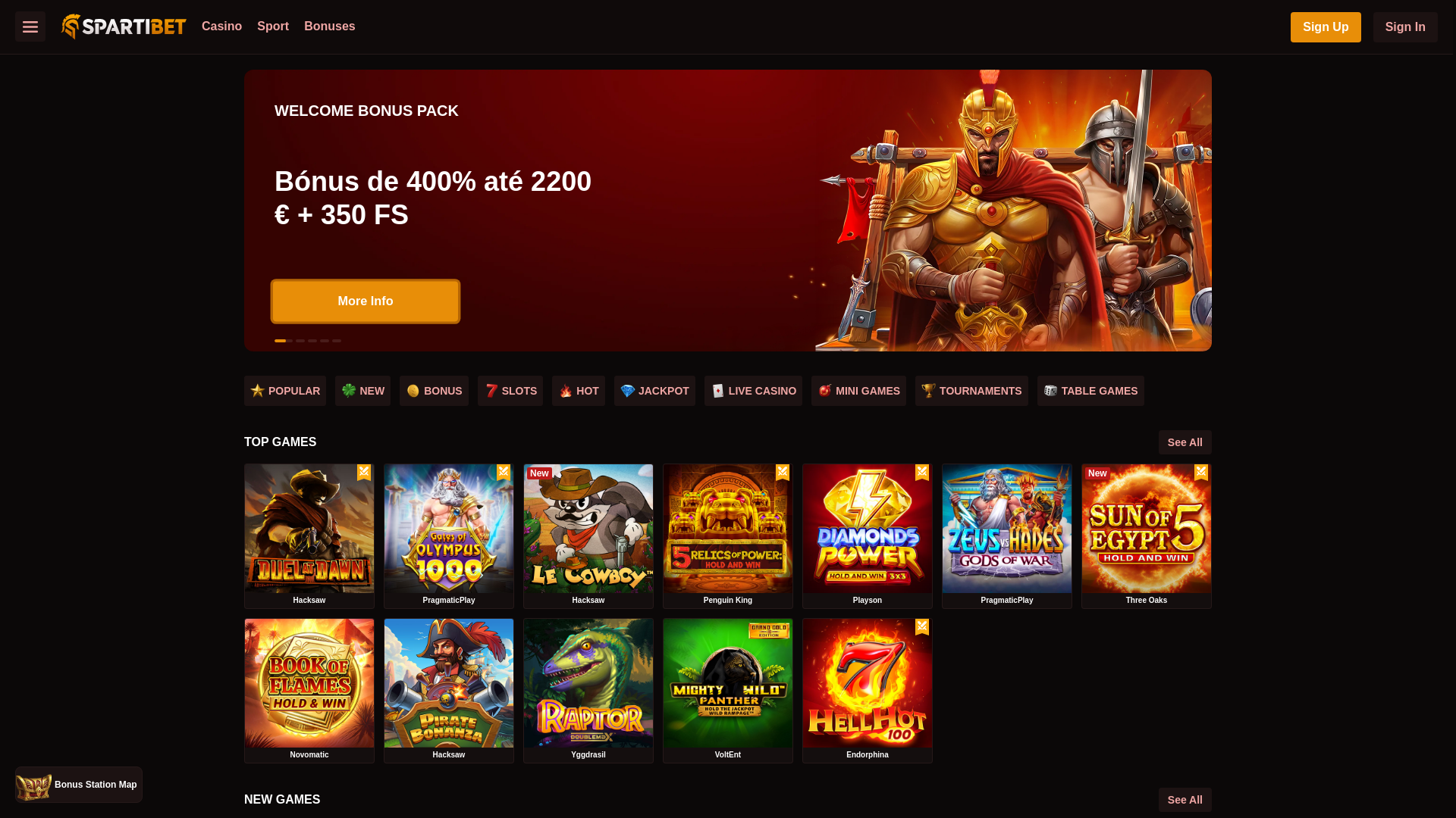 website screenshot of https://casinosspartibet.pt/