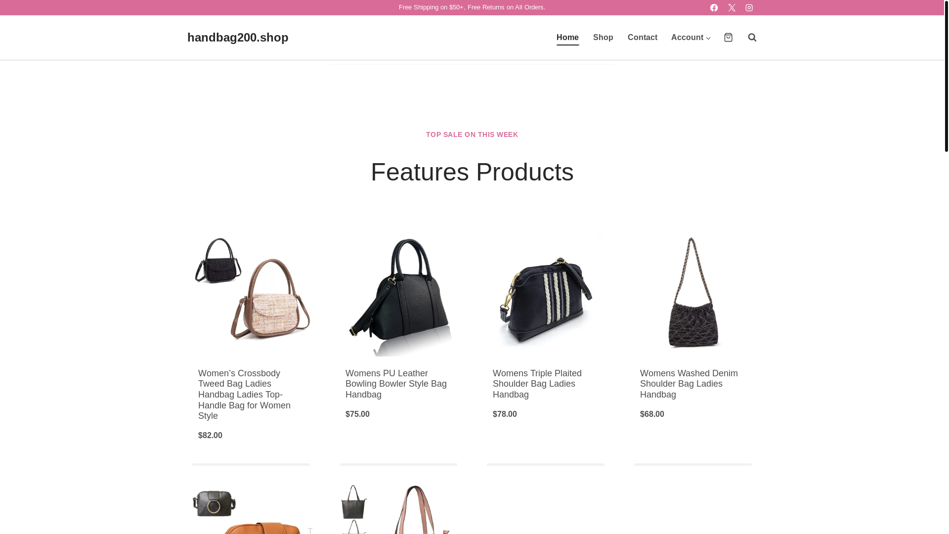 website screenshot of https://handbag200.shop/