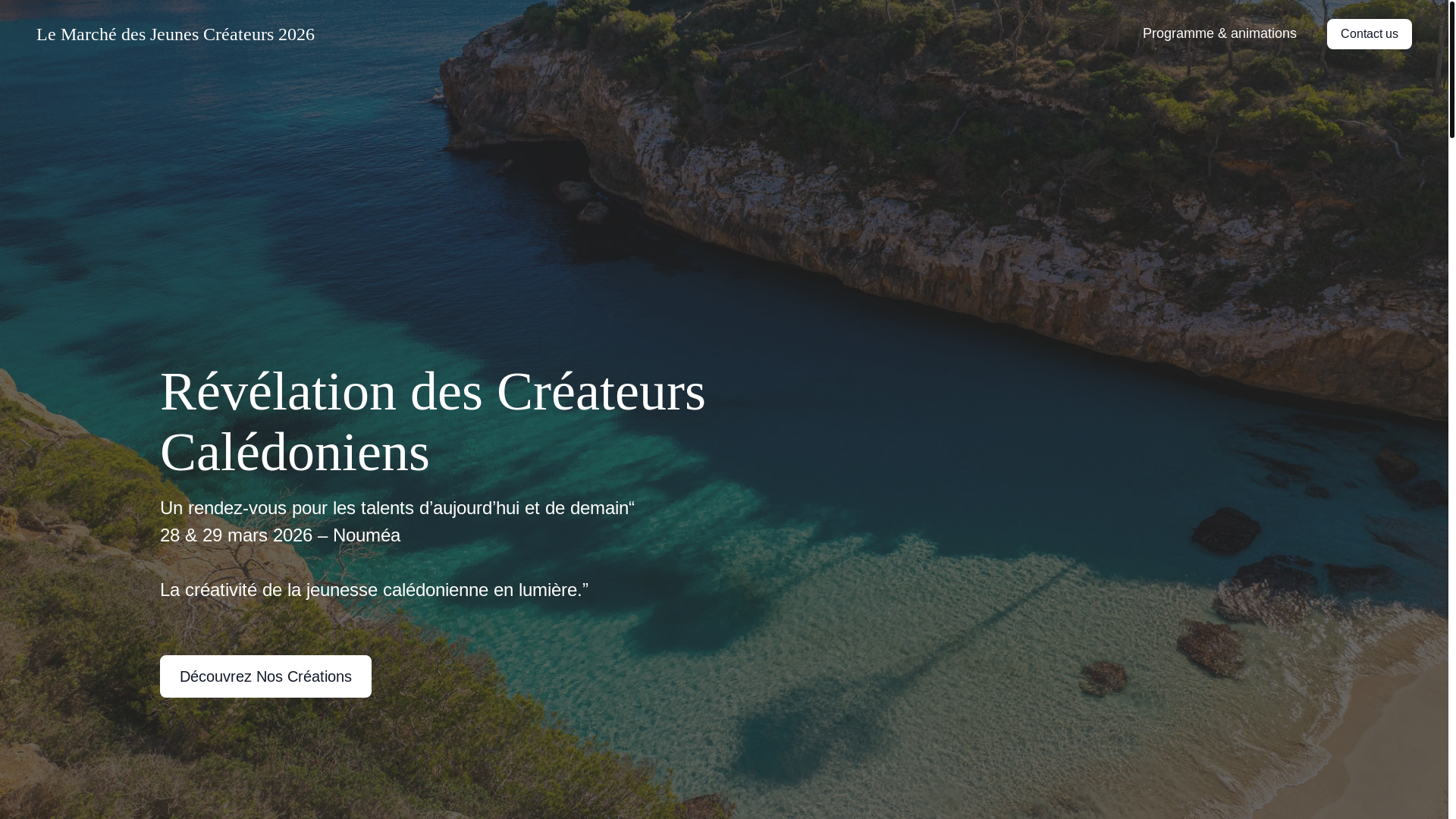 website screenshot of https://marchedesjeunescreat.com/