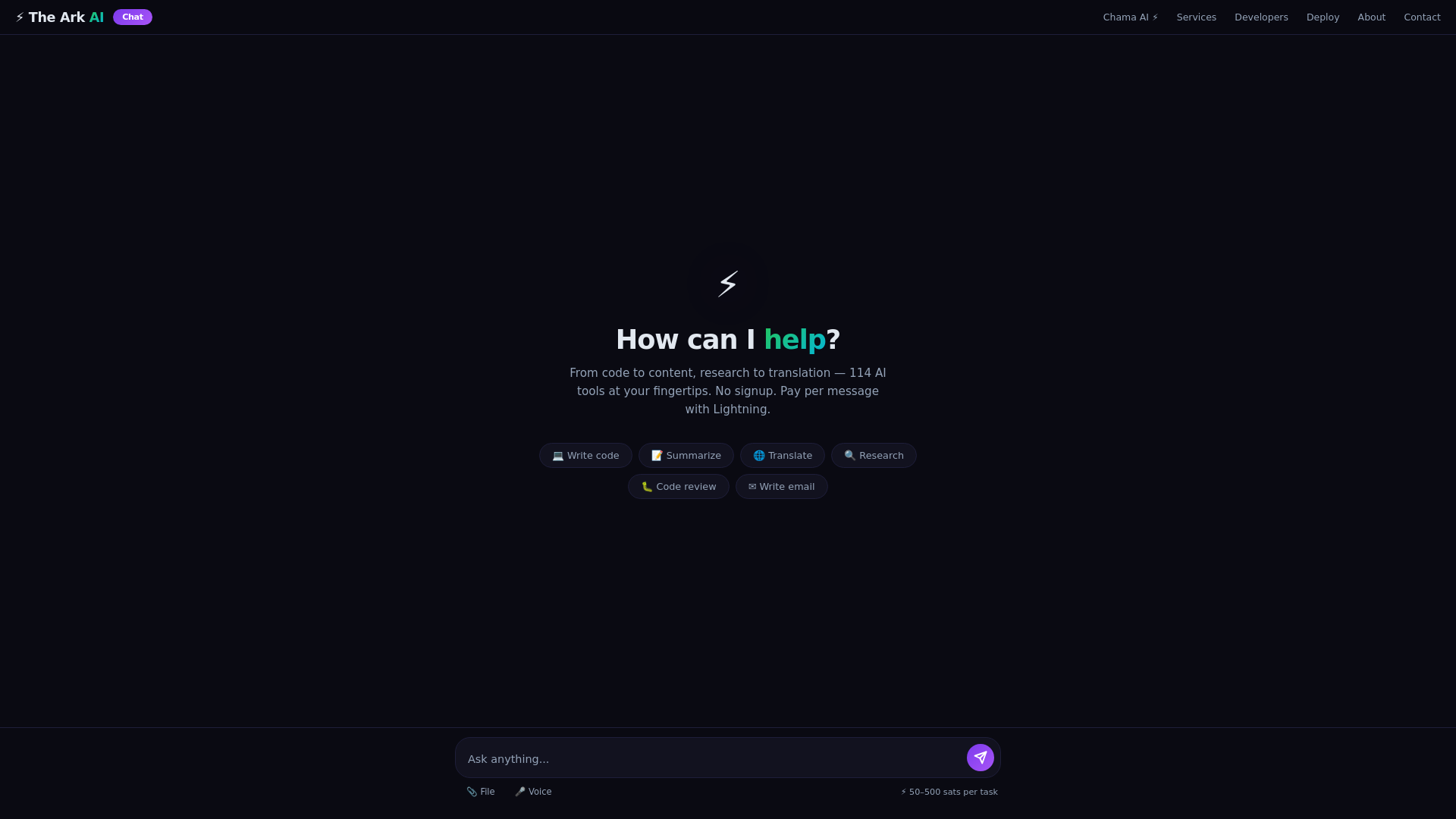 website screenshot of https://arknode.ai/