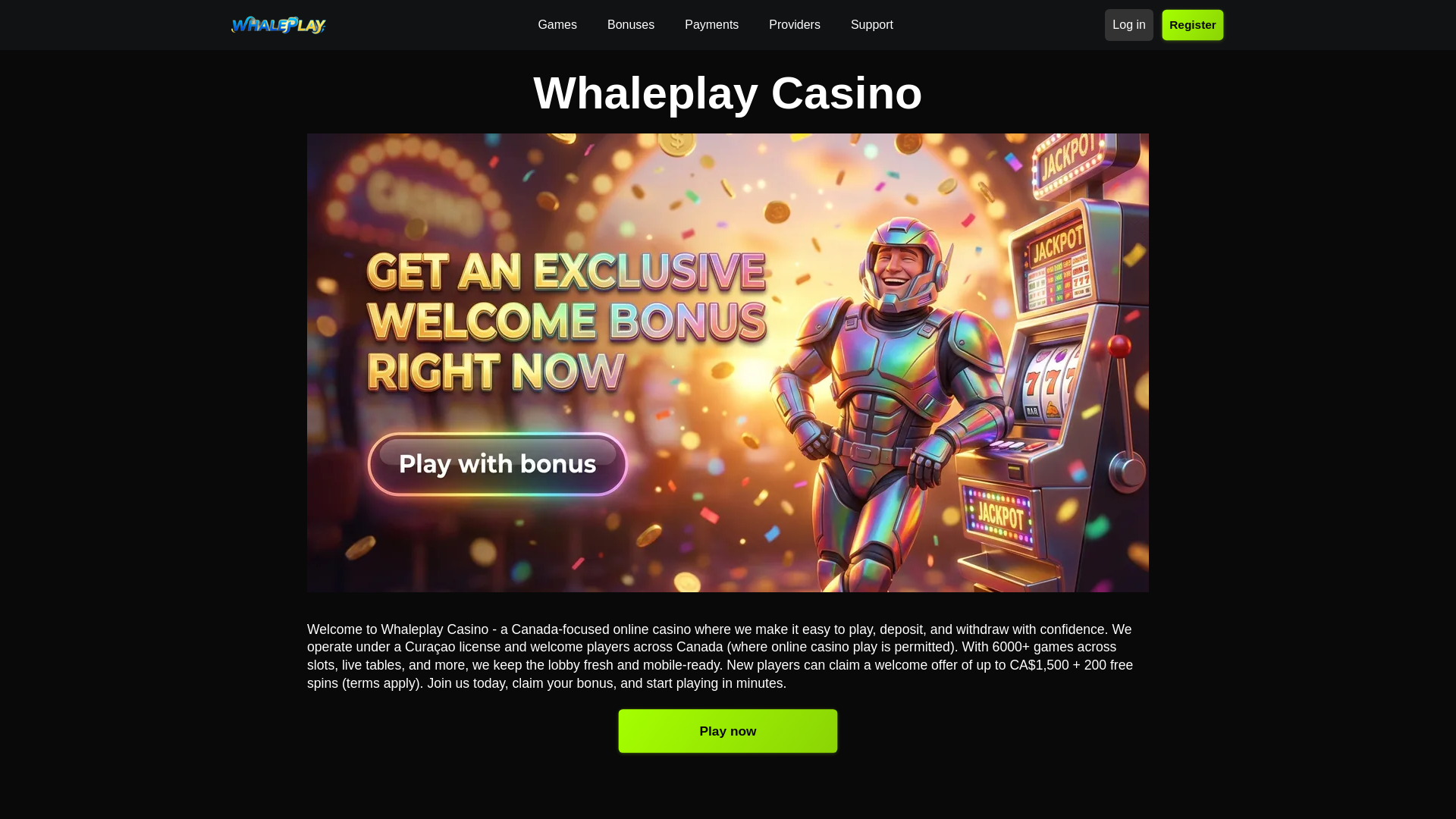 website screenshot of https://whaleplay-ca-43611.pages.dev/