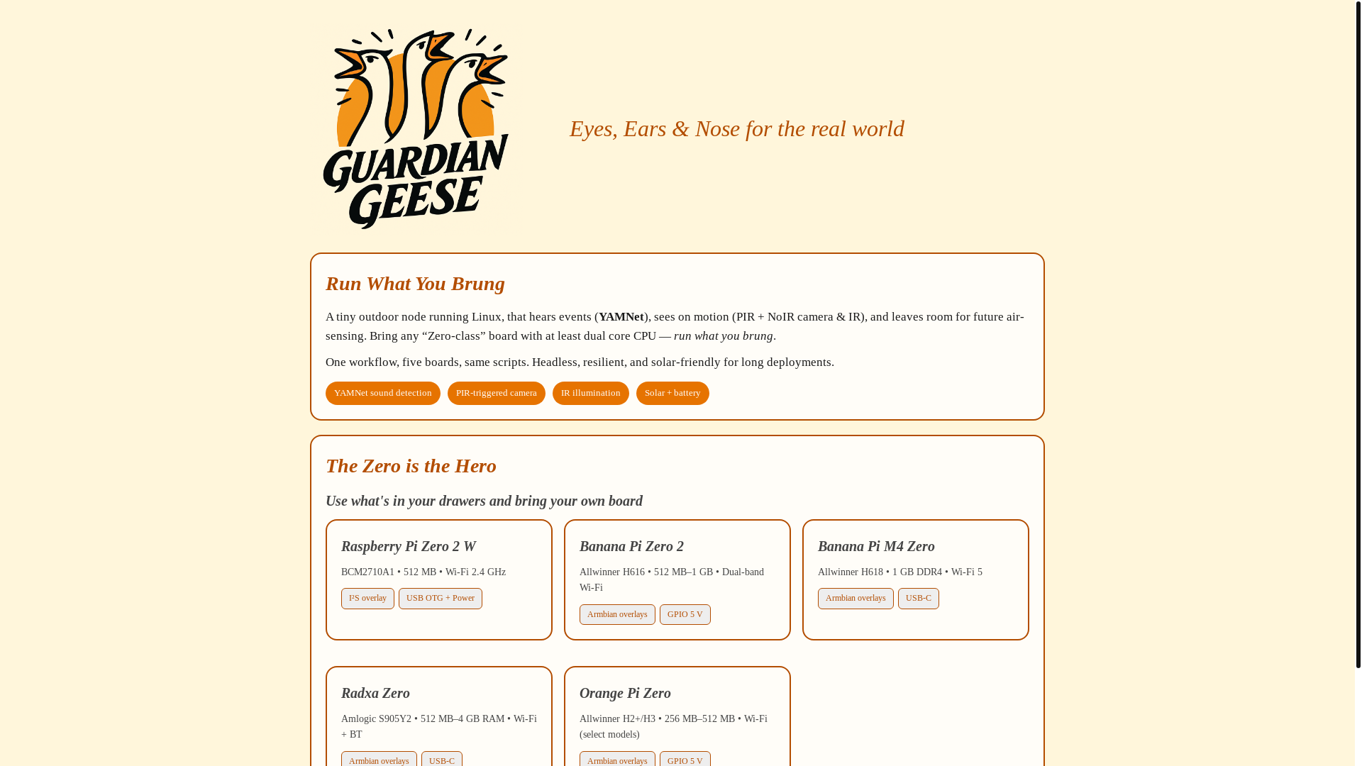 website screenshot of https://guardiangeese.com/