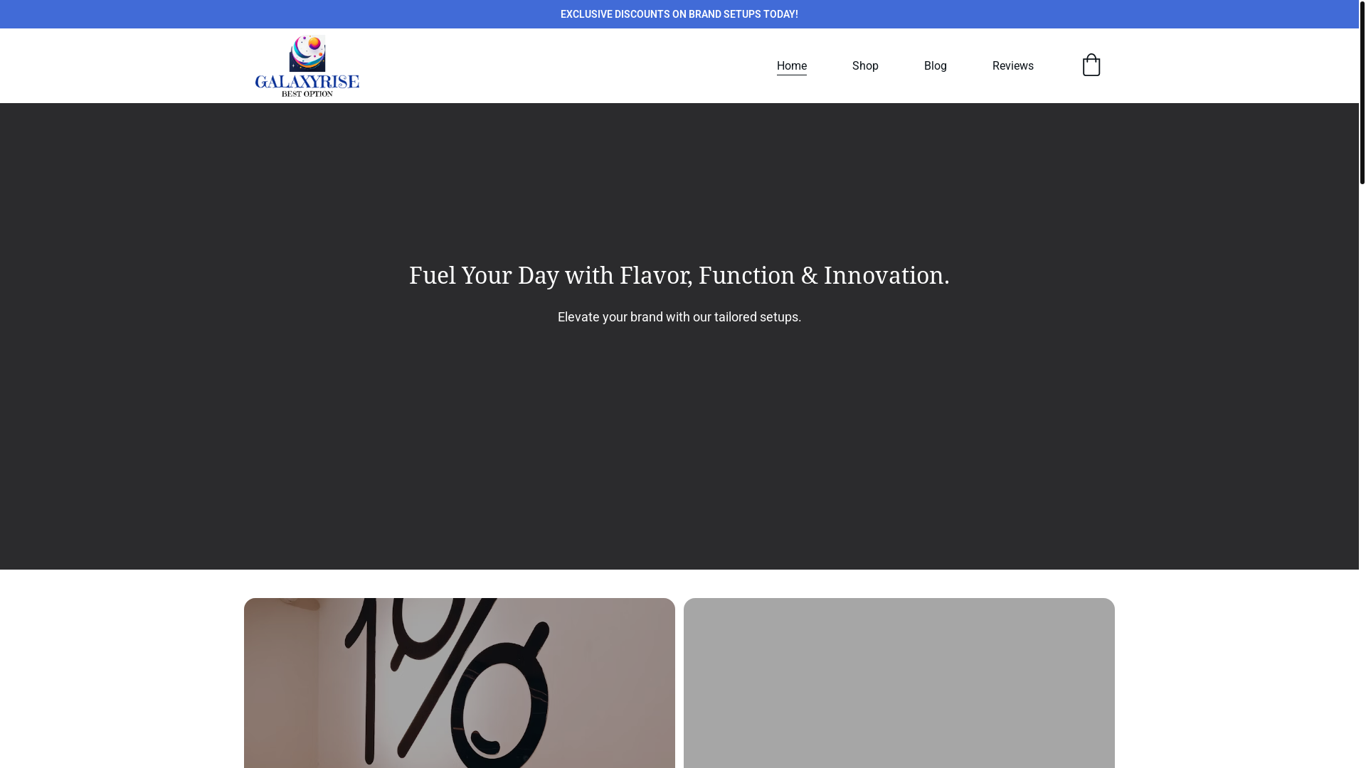 website screenshot of https://galaxyrise.store/