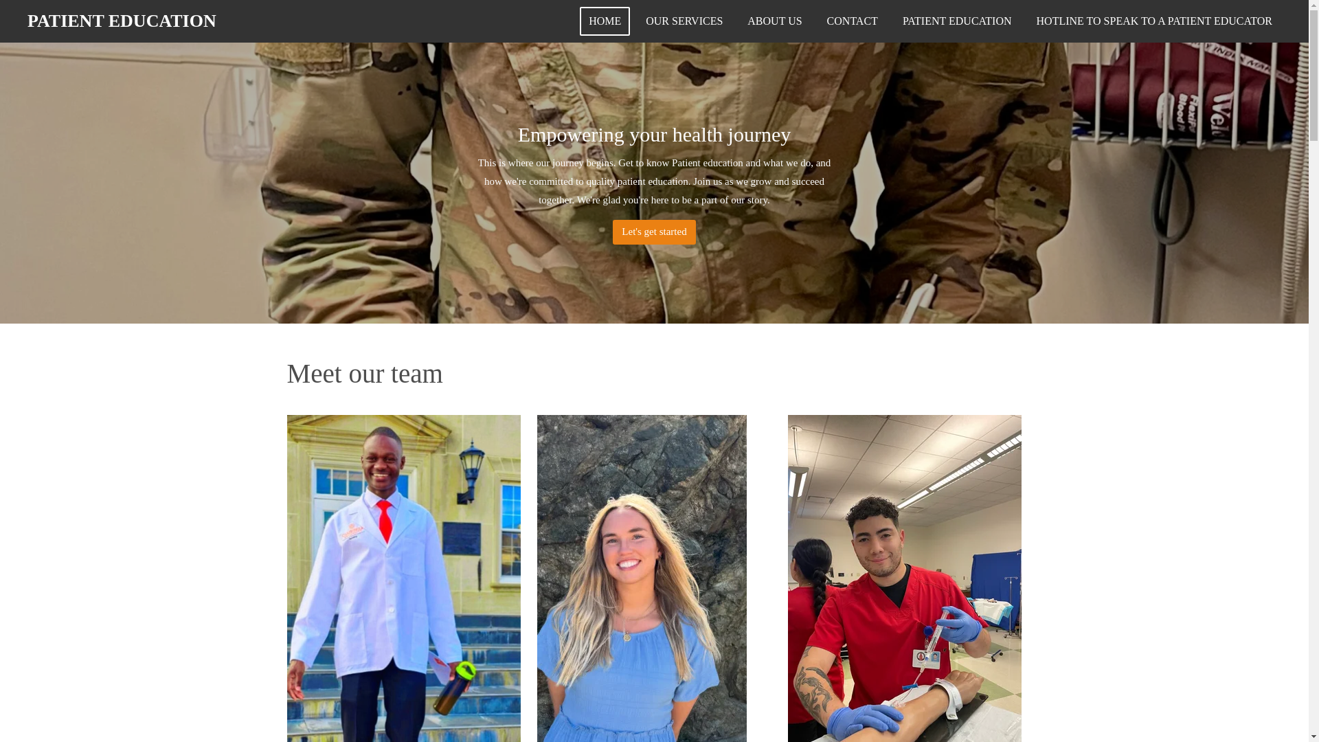 website screenshot of https://patient-educator.com/