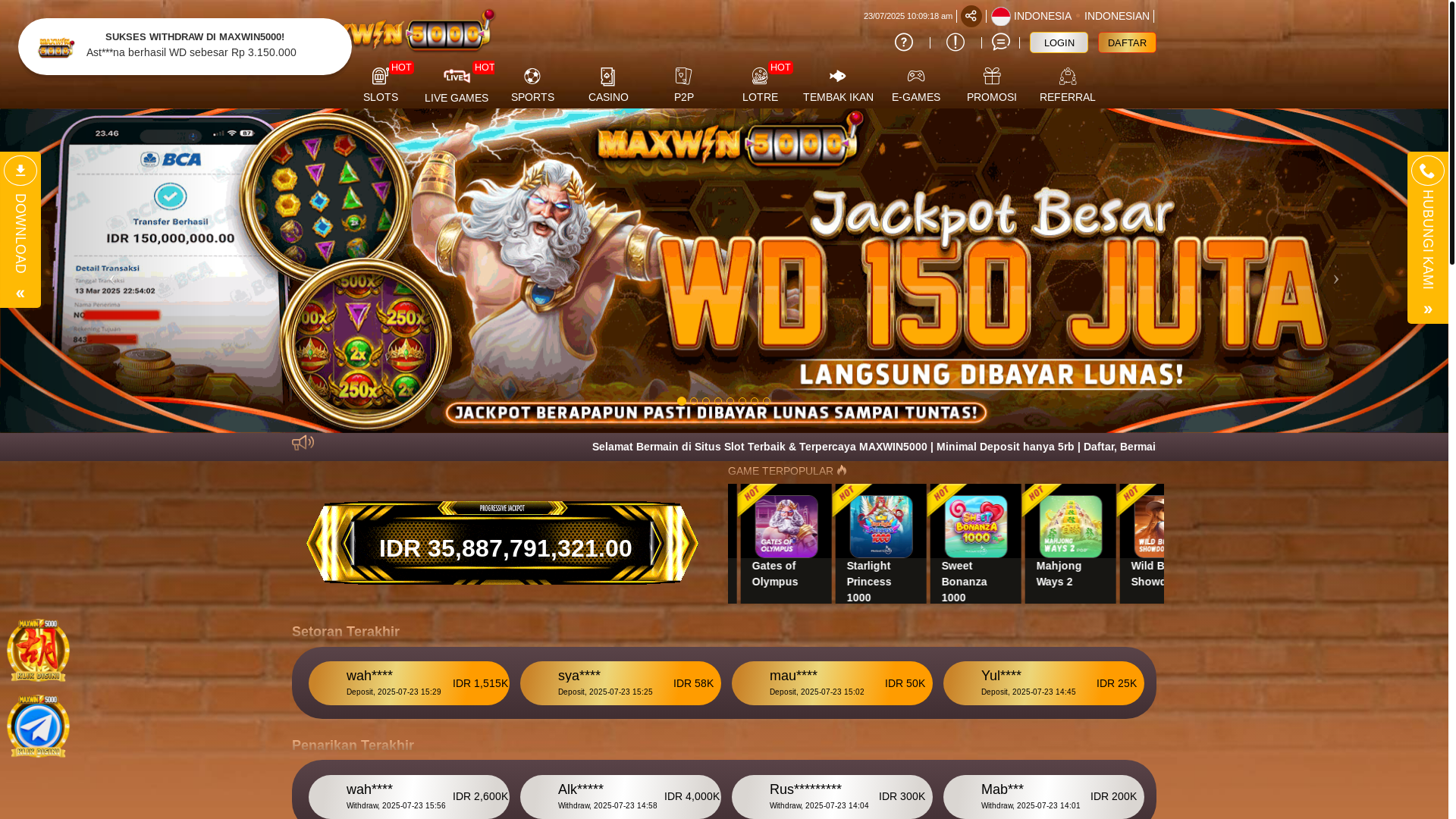 website screenshot of https://maxwin5000kendari.com/