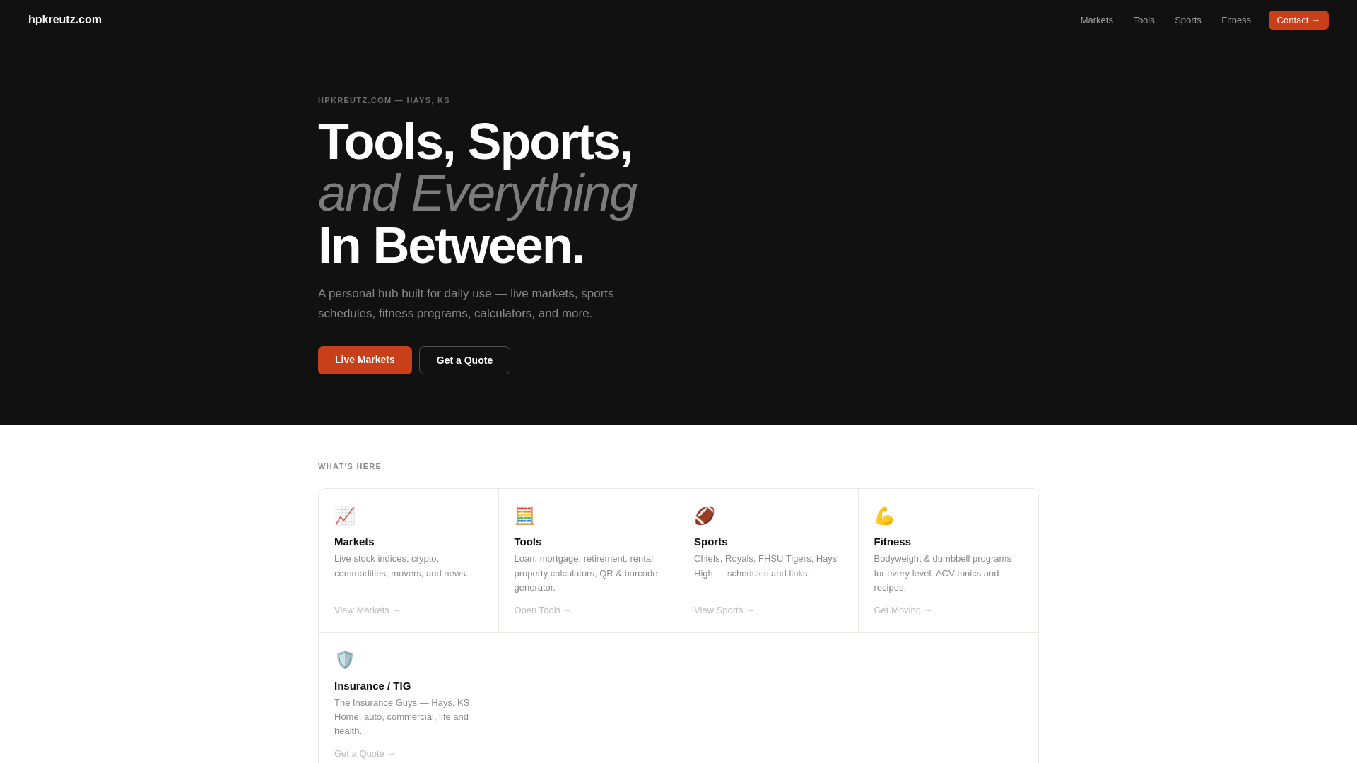 website screenshot of https://hpkreutz.com