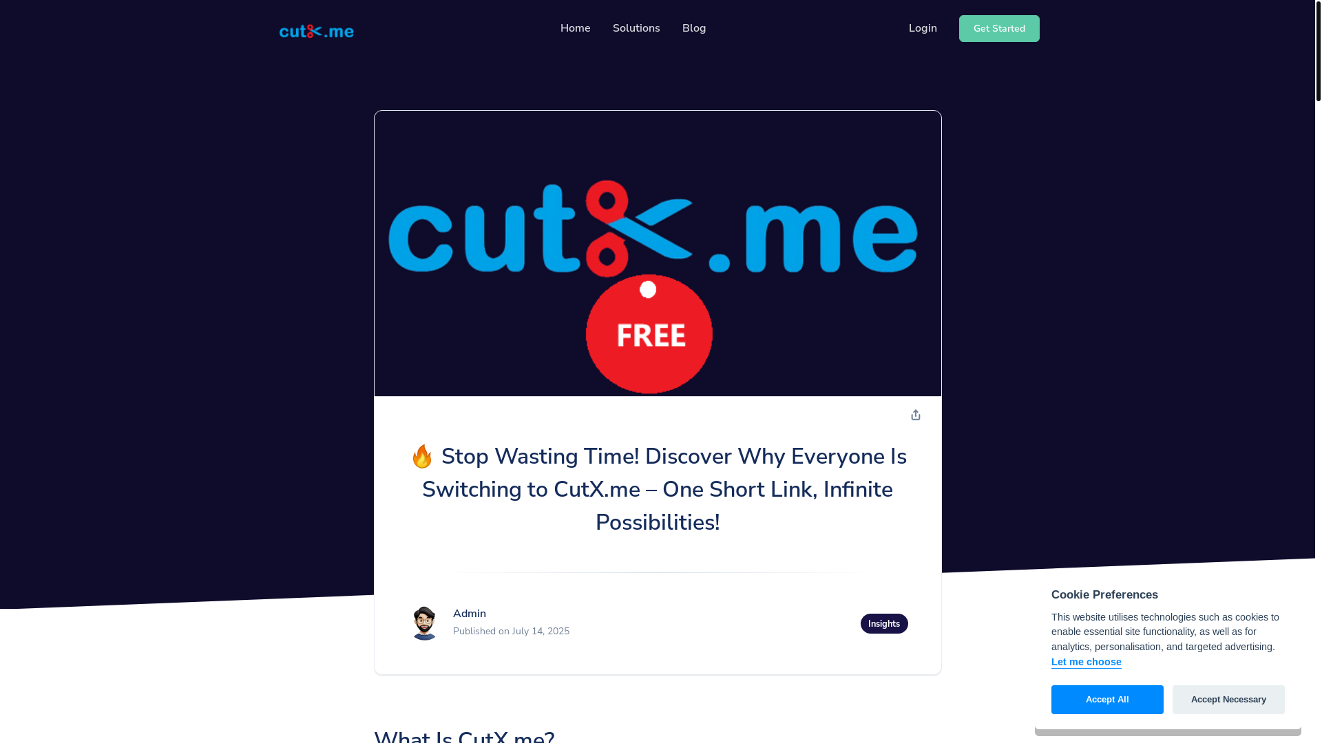 website screenshot of https://cutx.me/blog/stop-wasting-time-discover-why-everyone-is-switching-to-cutx-me-one-short-link-infinite-possibilities