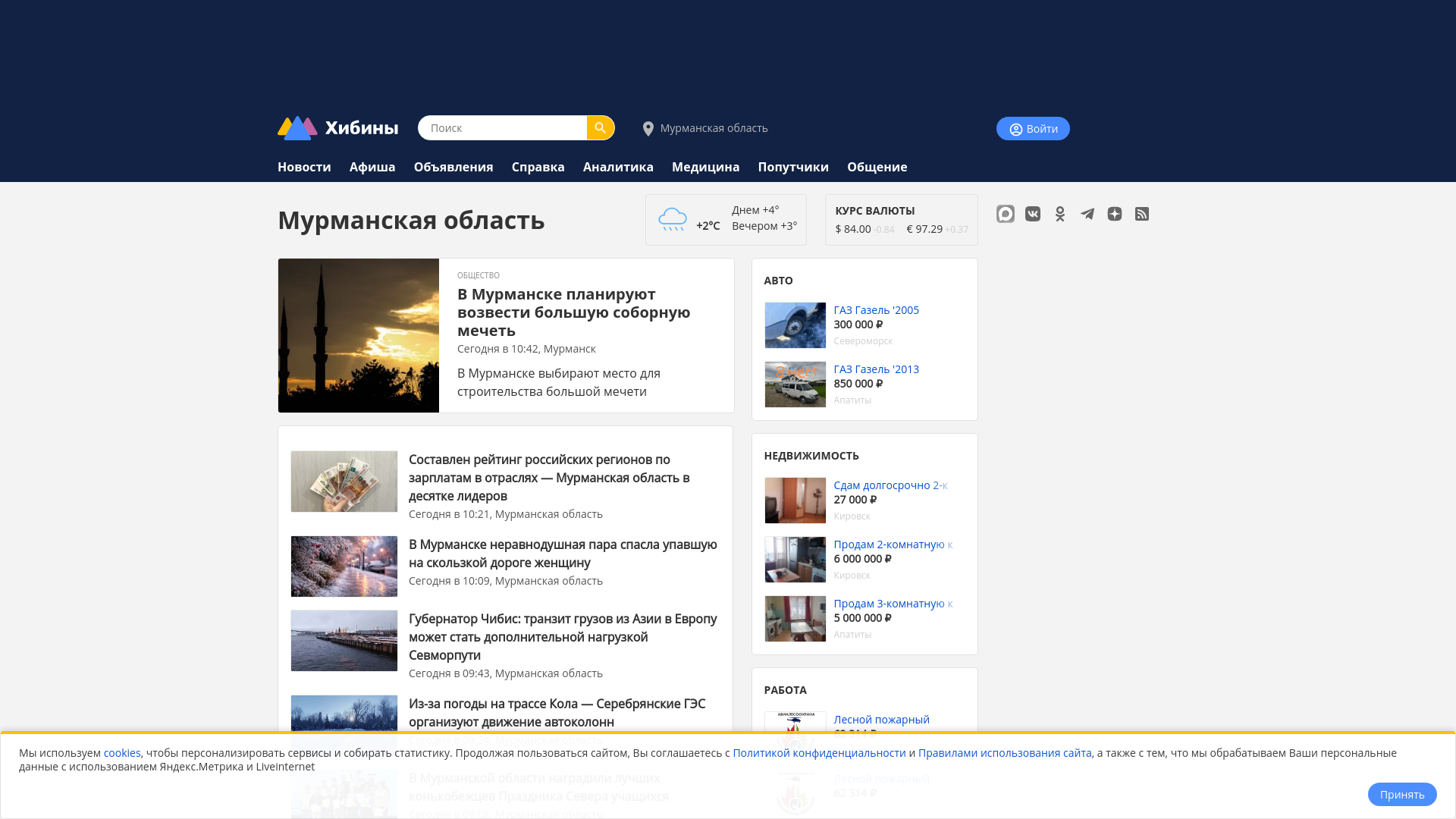 website screenshot of https://www.hibiny.ru